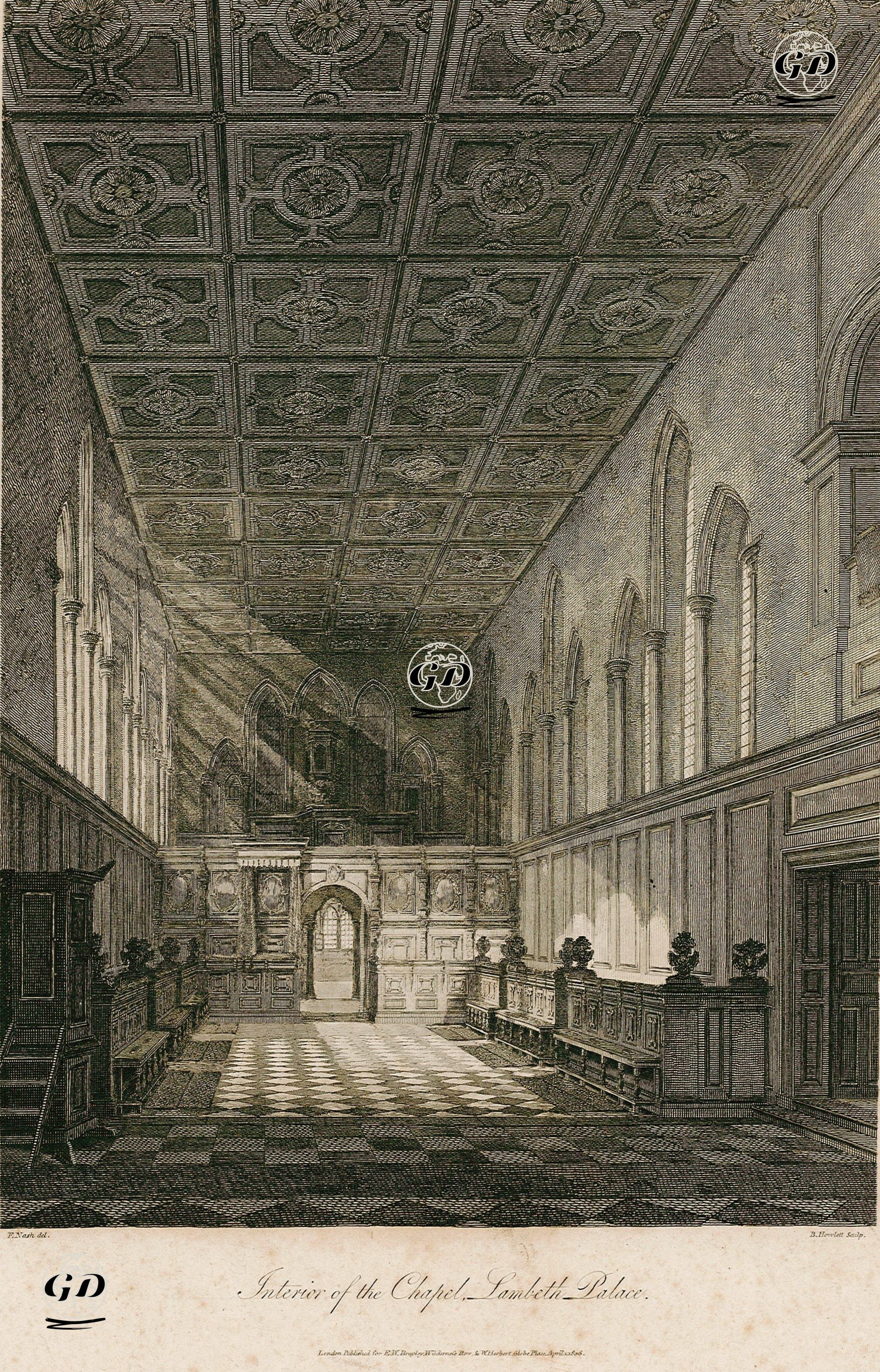 Interior Of The Chapel, Lambeth Palace - Frederick Nash (1782-1856) - 1806