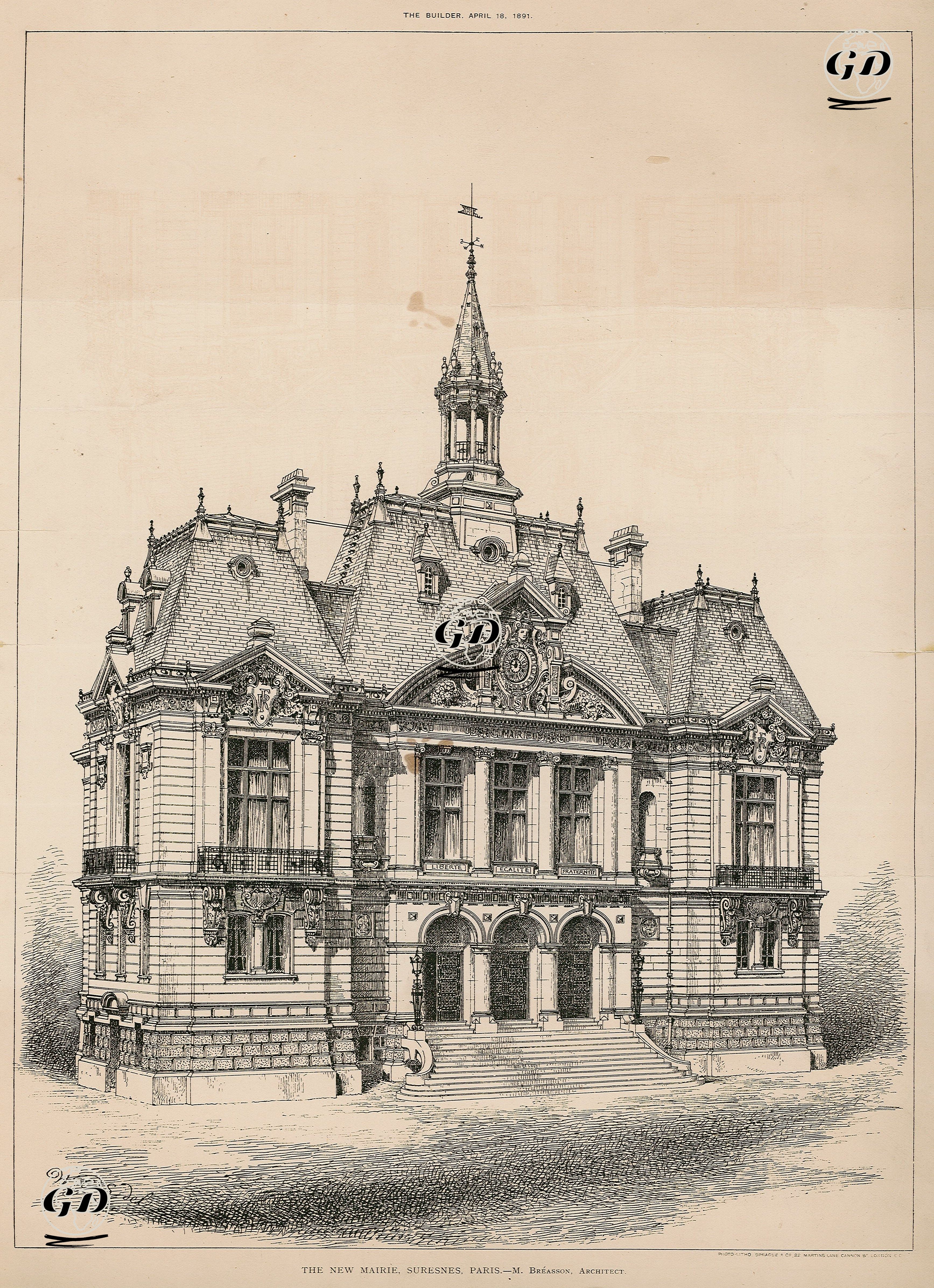 Suresnes Belediye Binası, Paris--M.Breasson, Mimar -  - 1891
