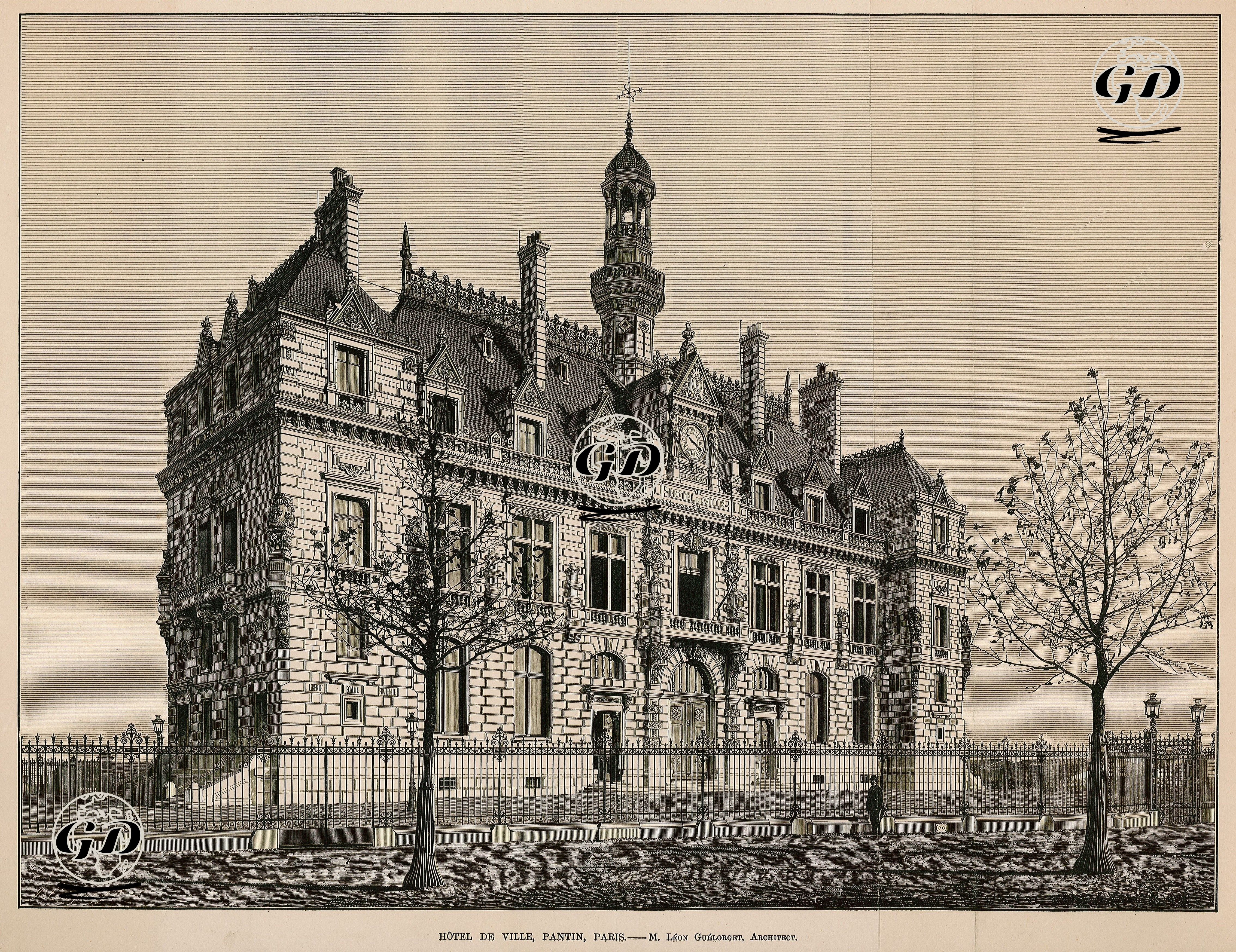 Hotel De Ville, Paris-M.Leon Guelorget, Mimar -  - 1887