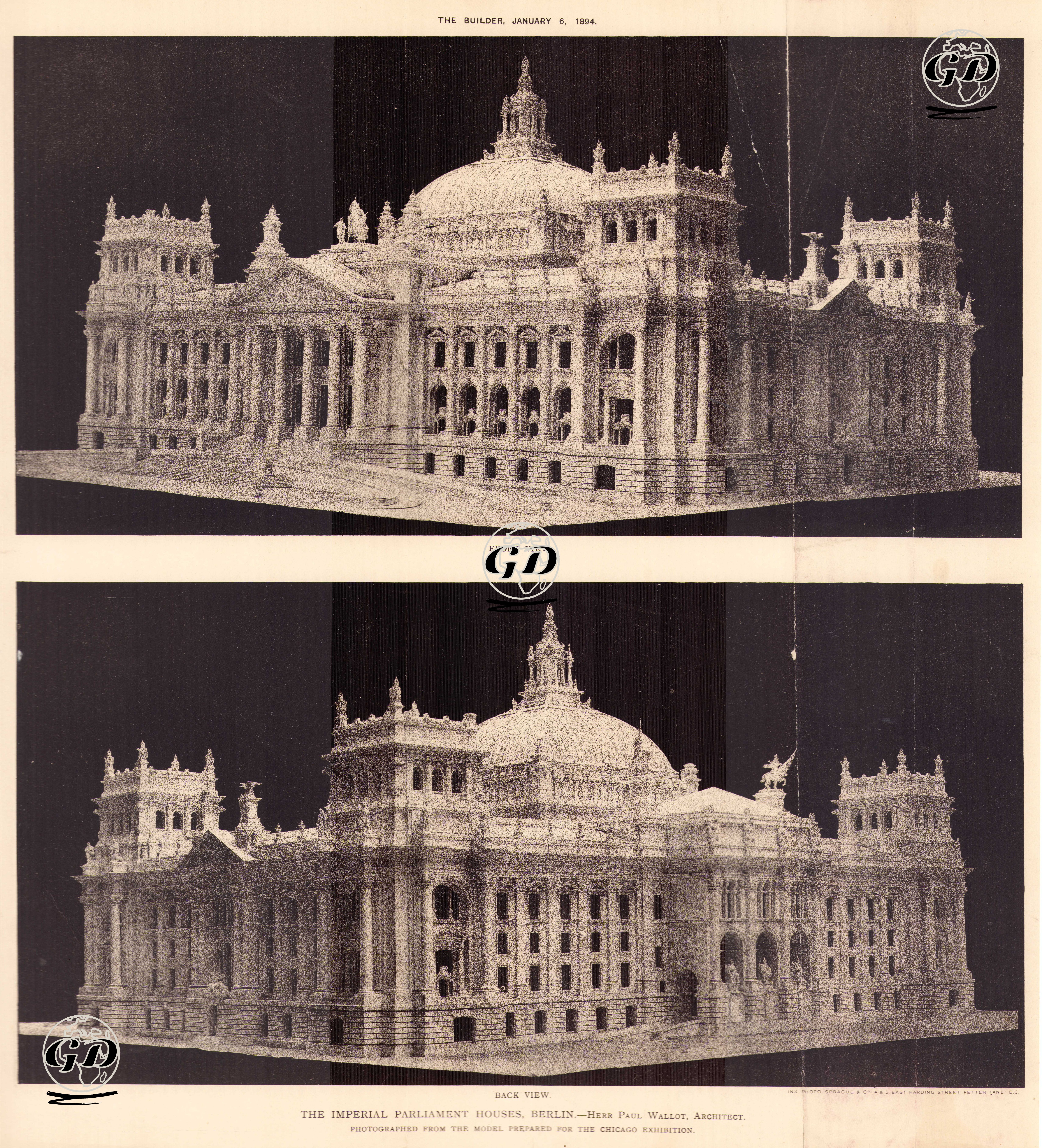 İmparatorluk Parlamento Binaları-Herr Paul Wallot, Mimar -  - 1894