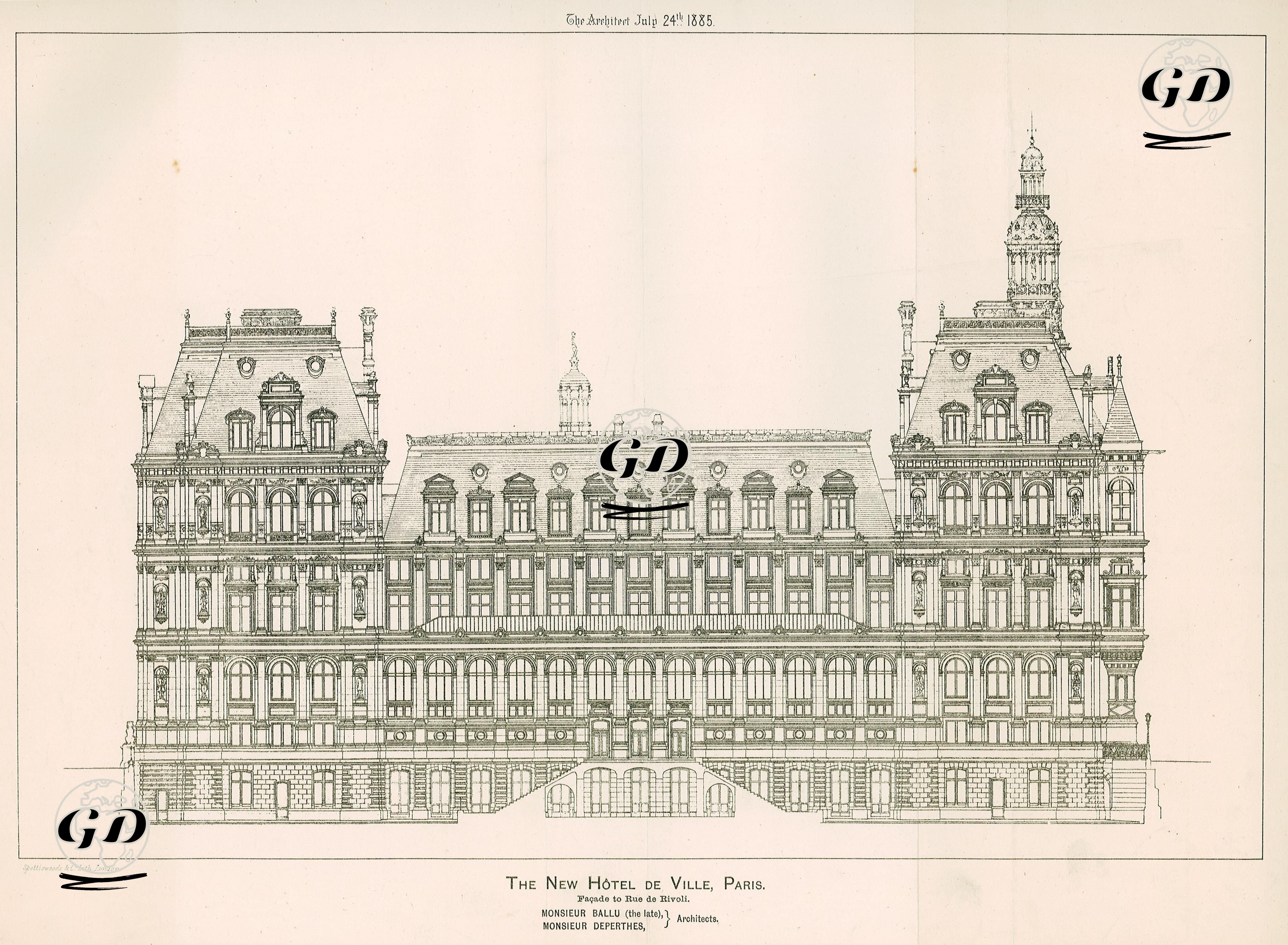 Hotel De Ville, Paris-Monsieur Ballu And Monsier Deperthes, Mimarlar -  - 1885