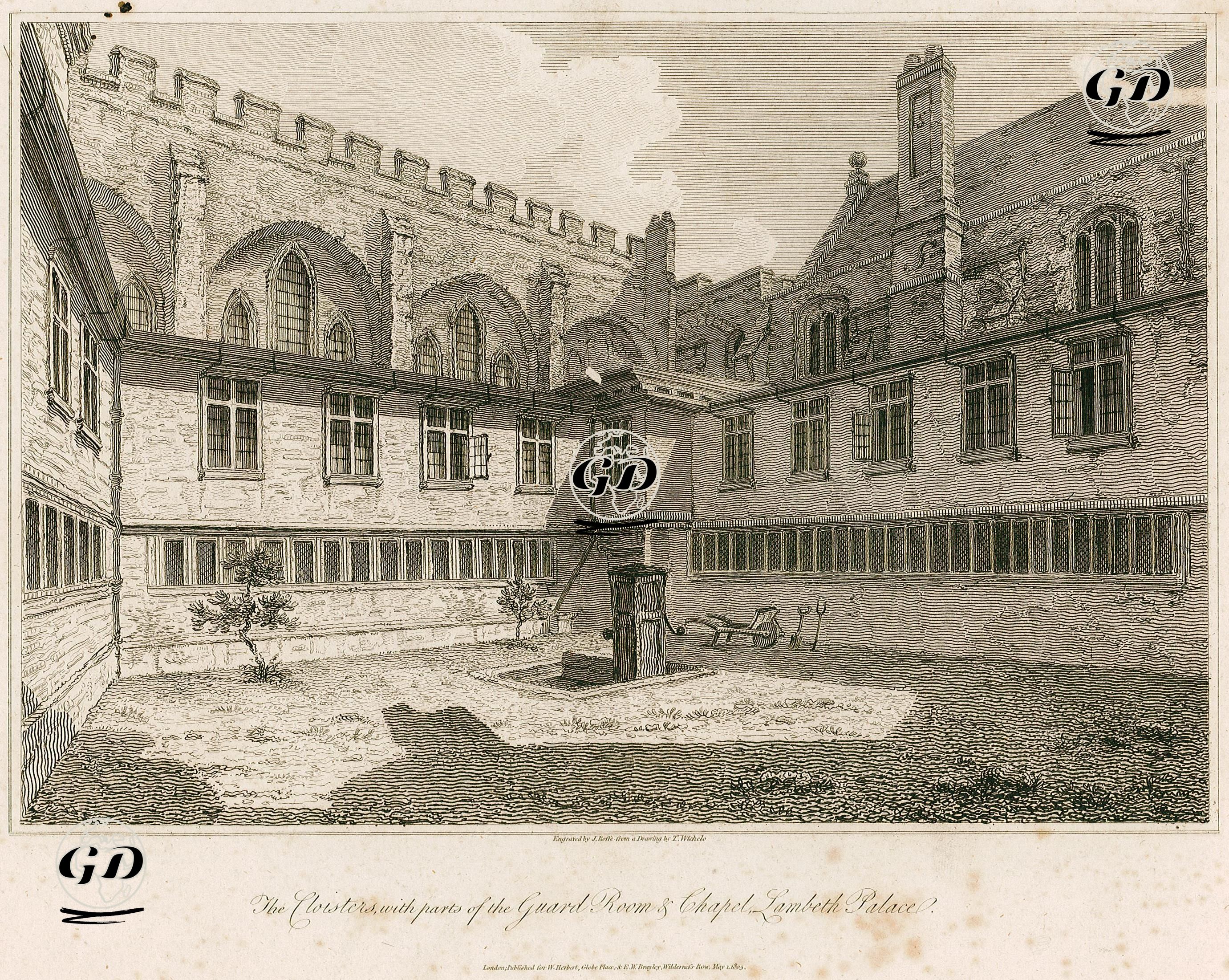 Şapel Ve Muhafız Odasının Bir Kısmı İle Birlikte Lambeth Sarayınnın Avlusu - John Mayle Whichelo(1784-1865) - 1805