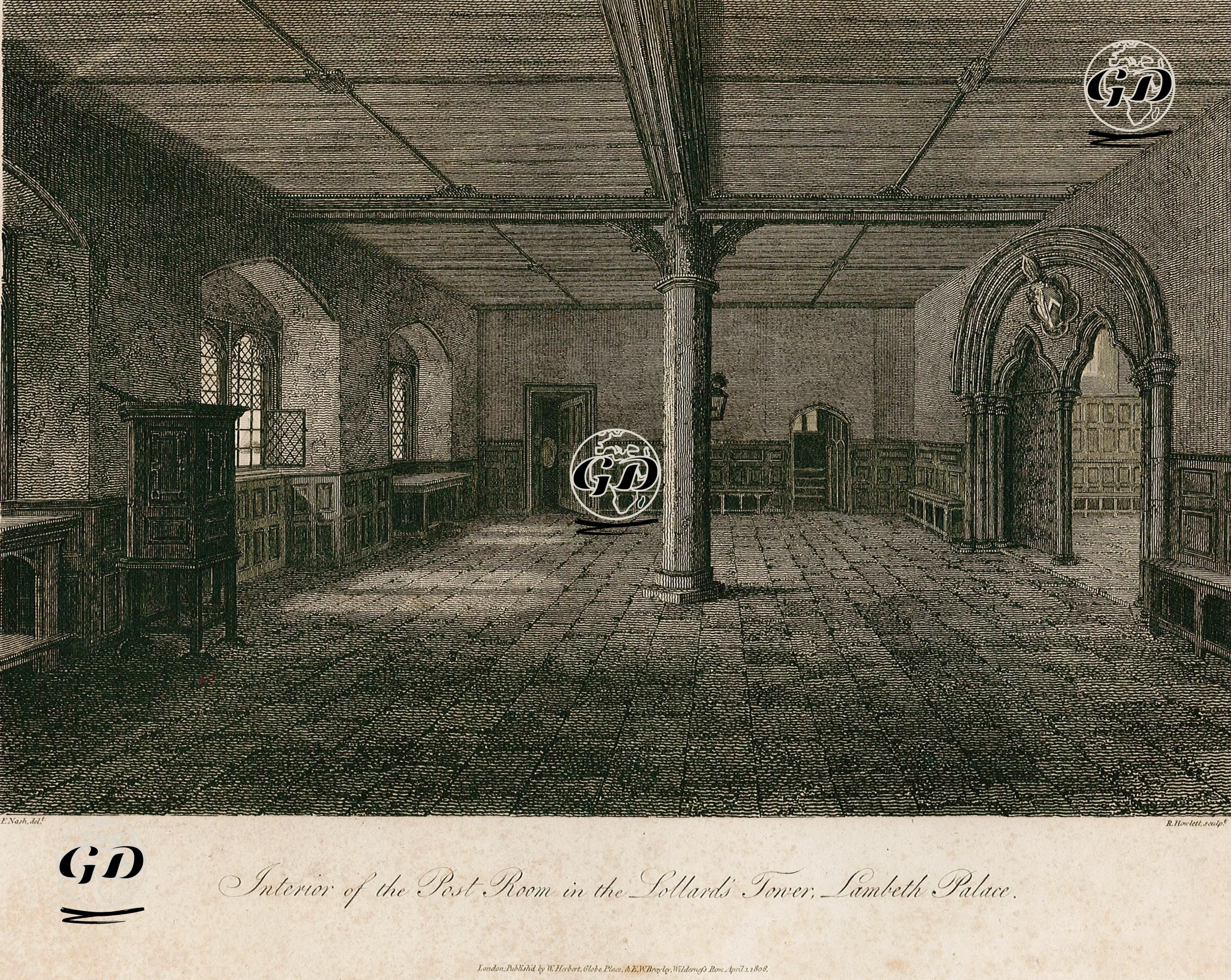 Lambeth Sarayının Lollards Kulesinde Bulunan Posta Odasının İçi - Edward Nash (1778-1821) - 1806