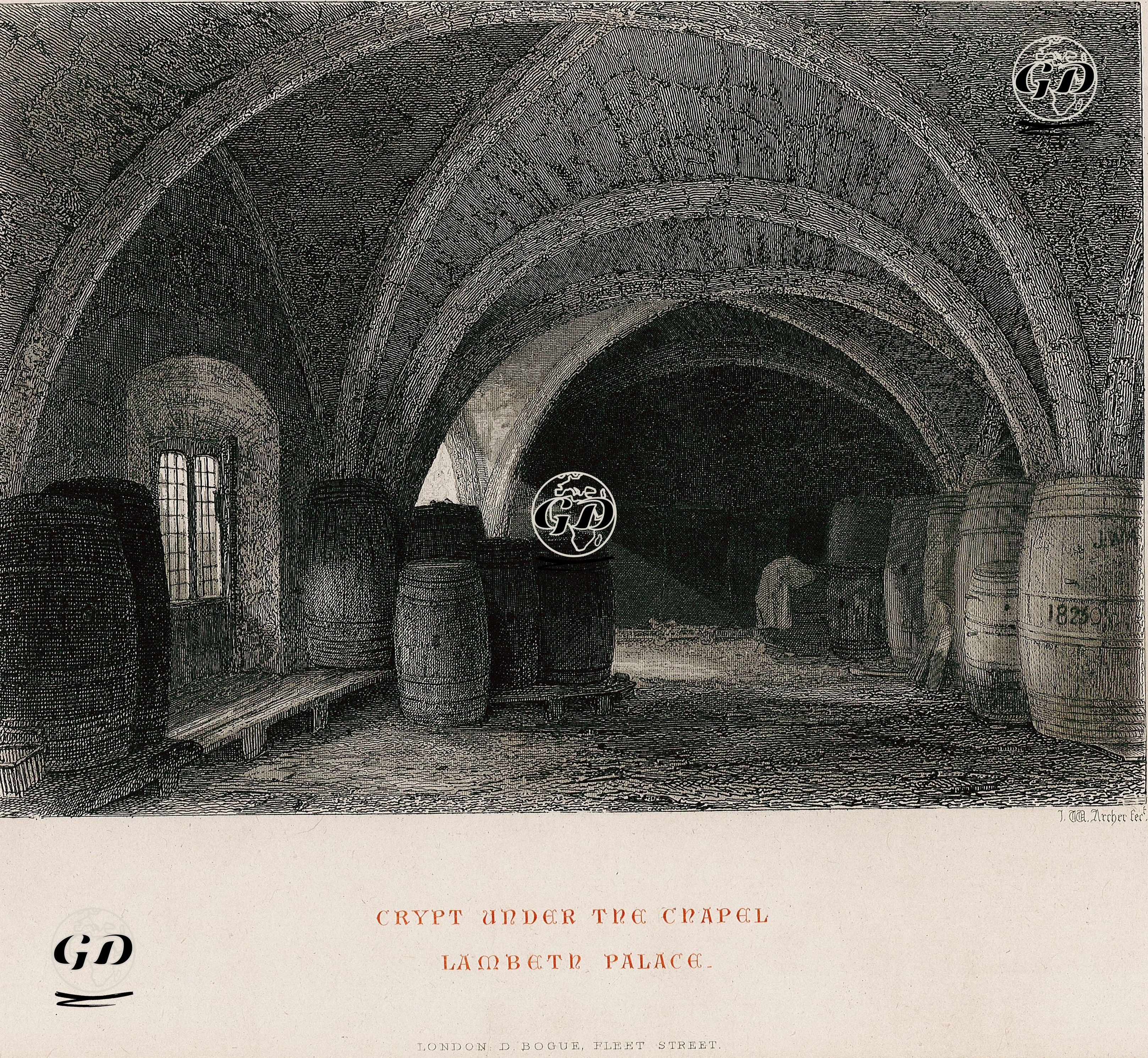Lambeth Sarayının Şapelin Altındaki Mahzen -  - 1860's