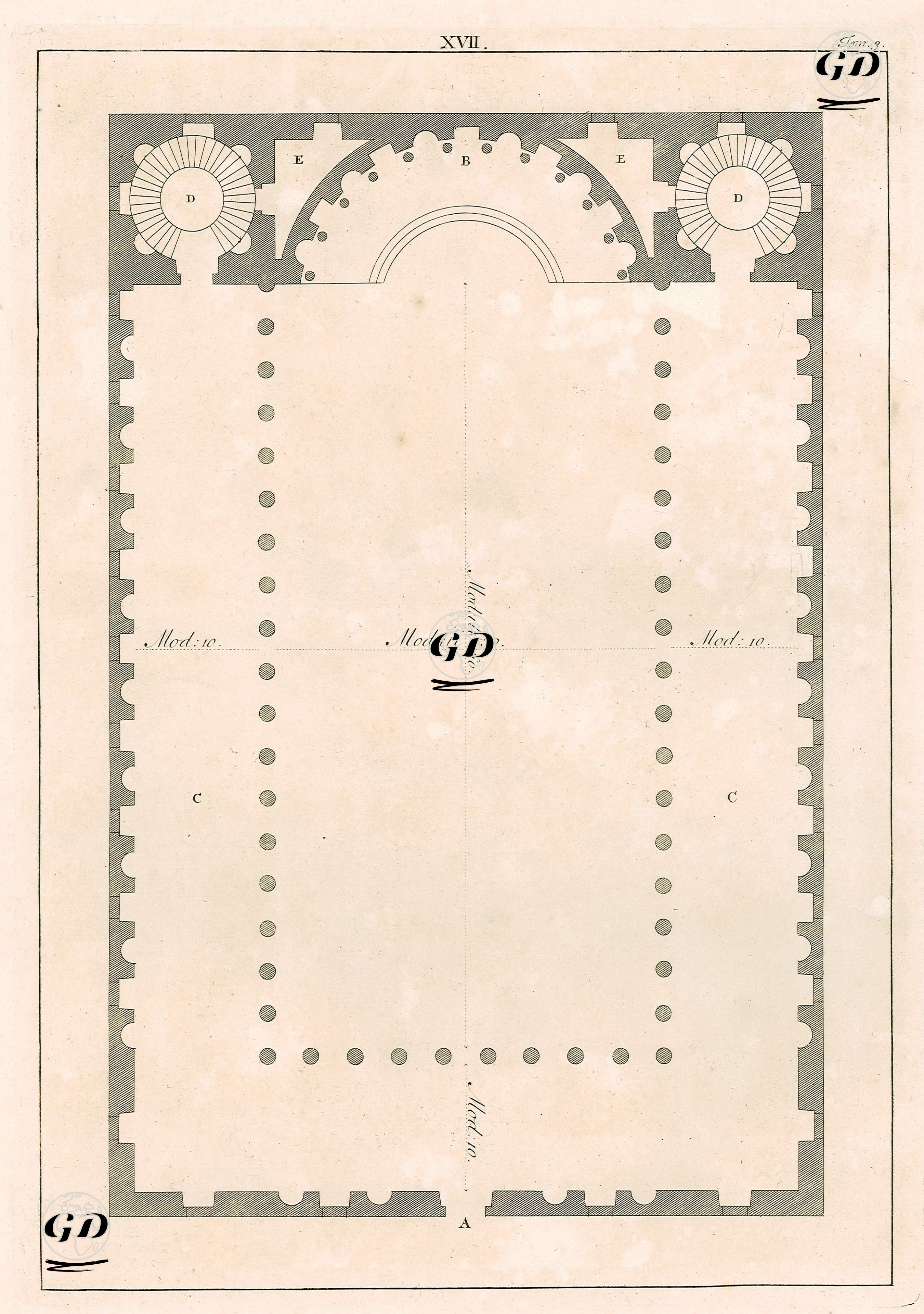 Plate XVII From The Architecture Of Andrea Palladio Book III -  - 1742