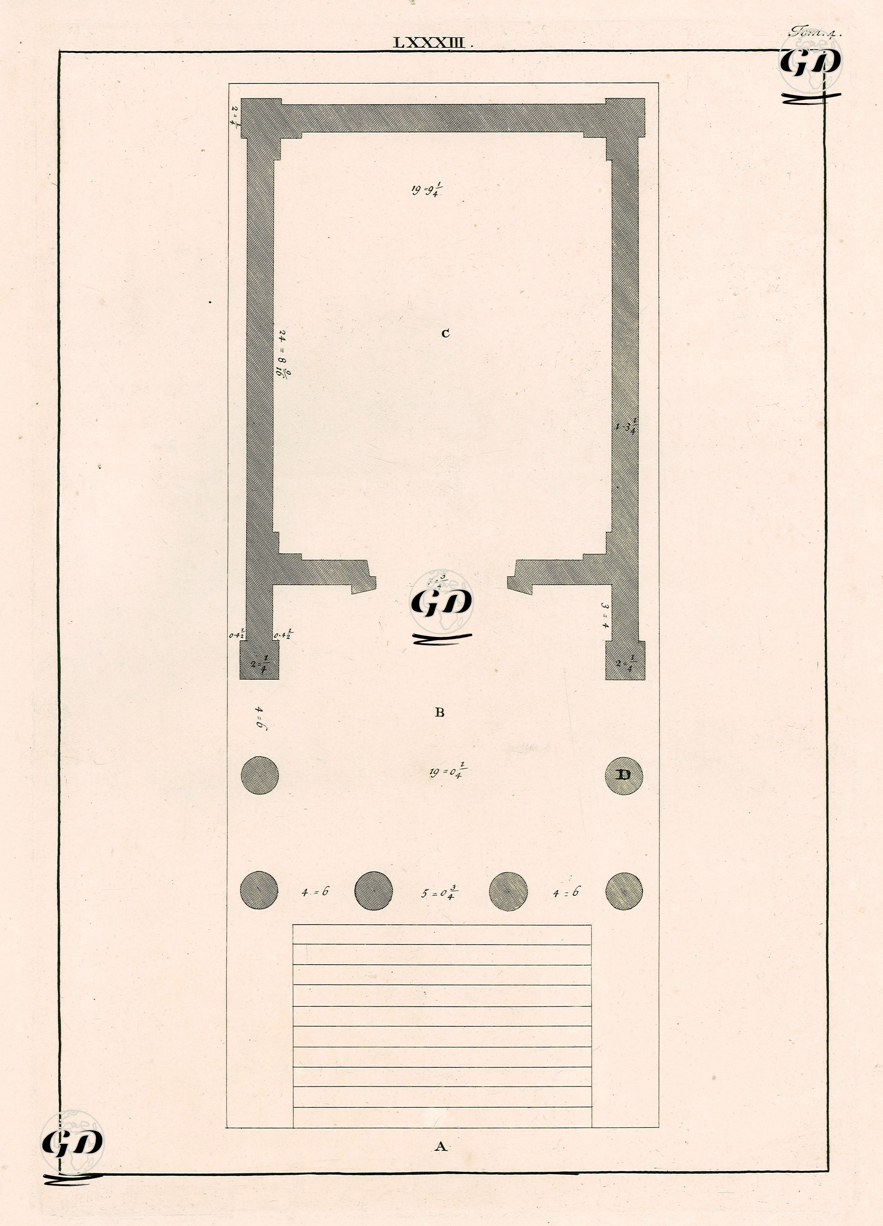 Plate LXXXIII From The Architecture Of Andrea Palladio Book III -  - 1742