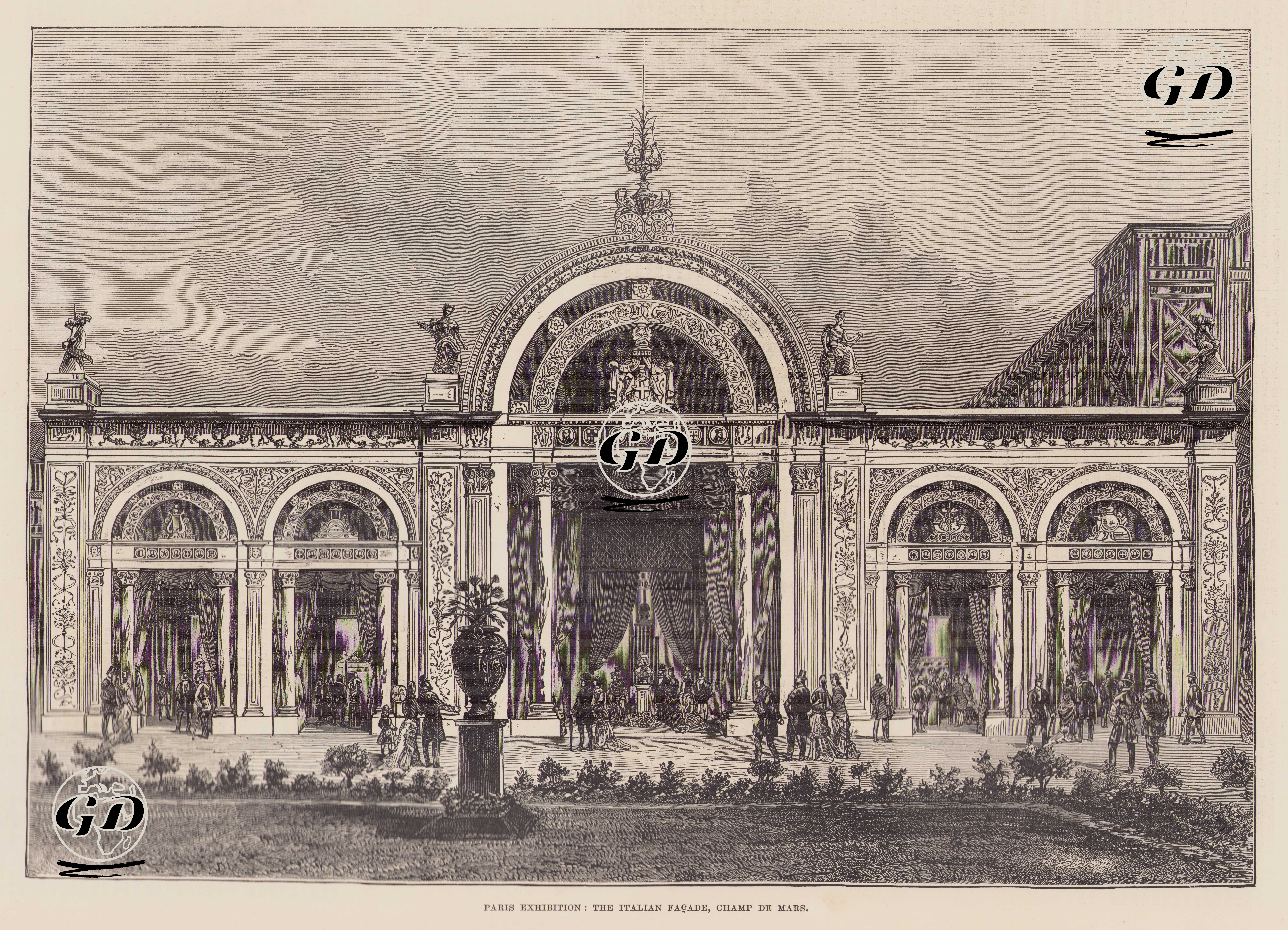 Paris Exhibition, The Italian Facade, Champ De Mars -  - 1878