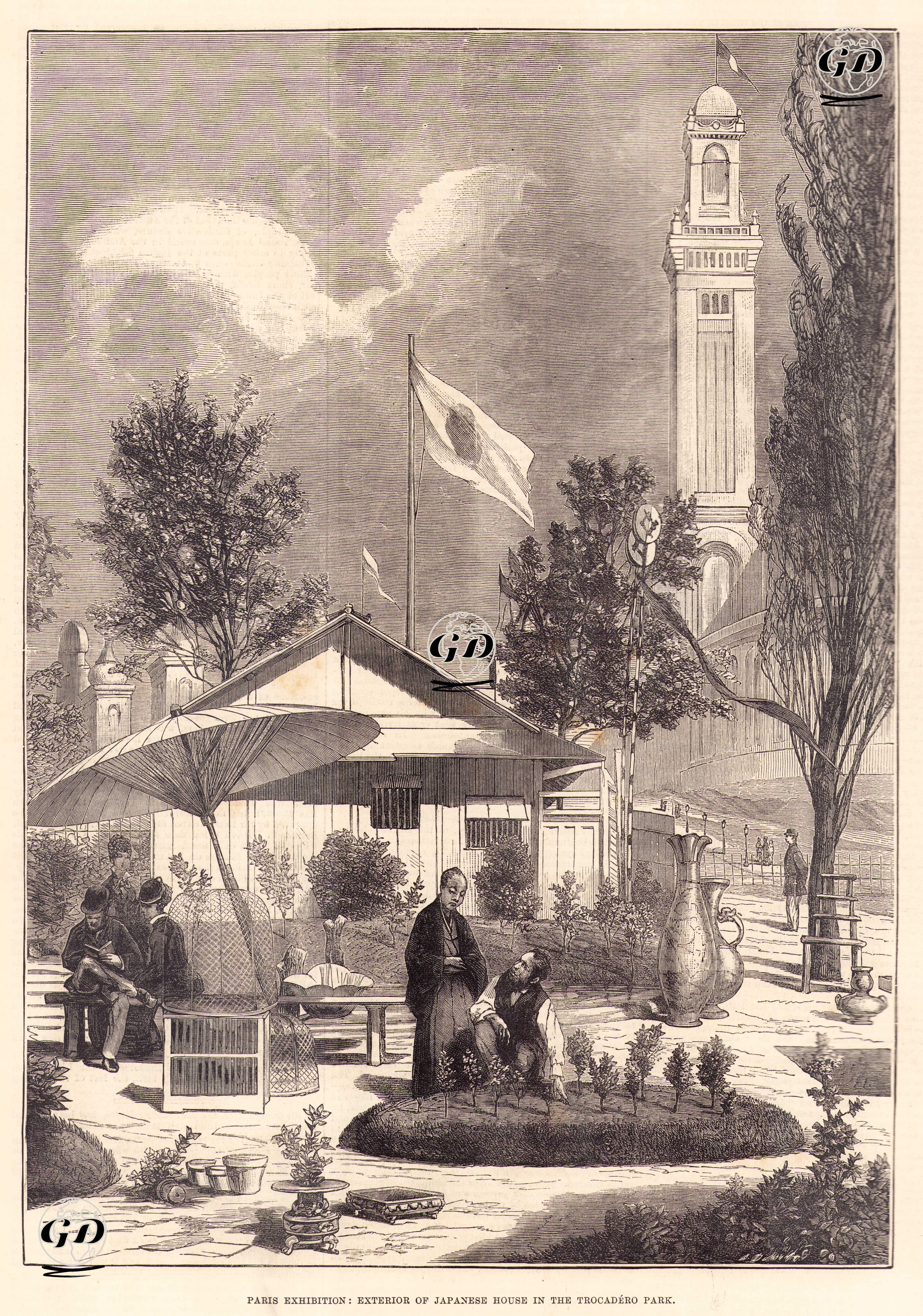 Paris Uluslararası Fuarında Sergilenen Japon Evinin Dışı -  - 1878