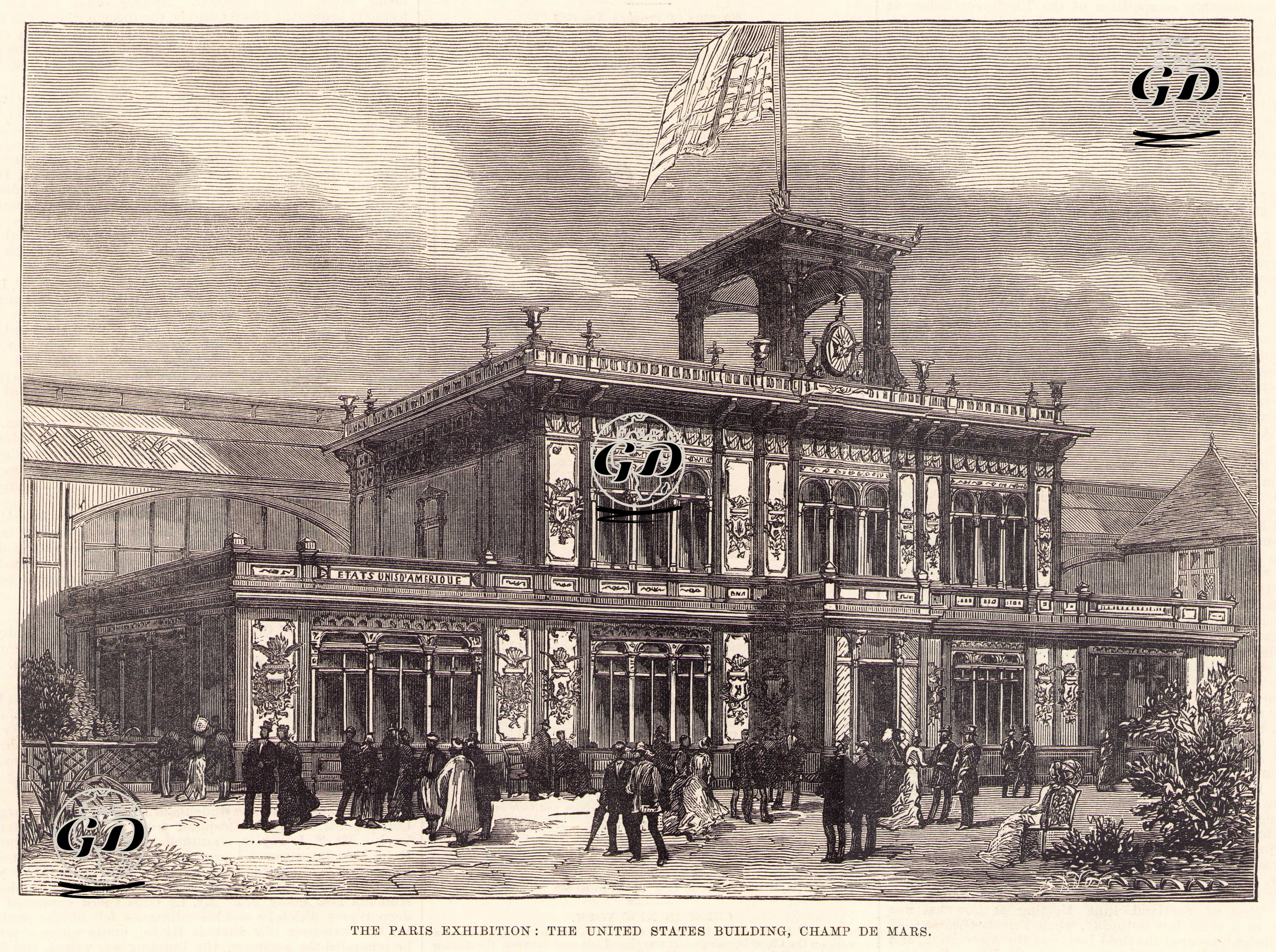 Paris Uluslararası Fuarında Sergilenen Amerika Binası -  - 1878
