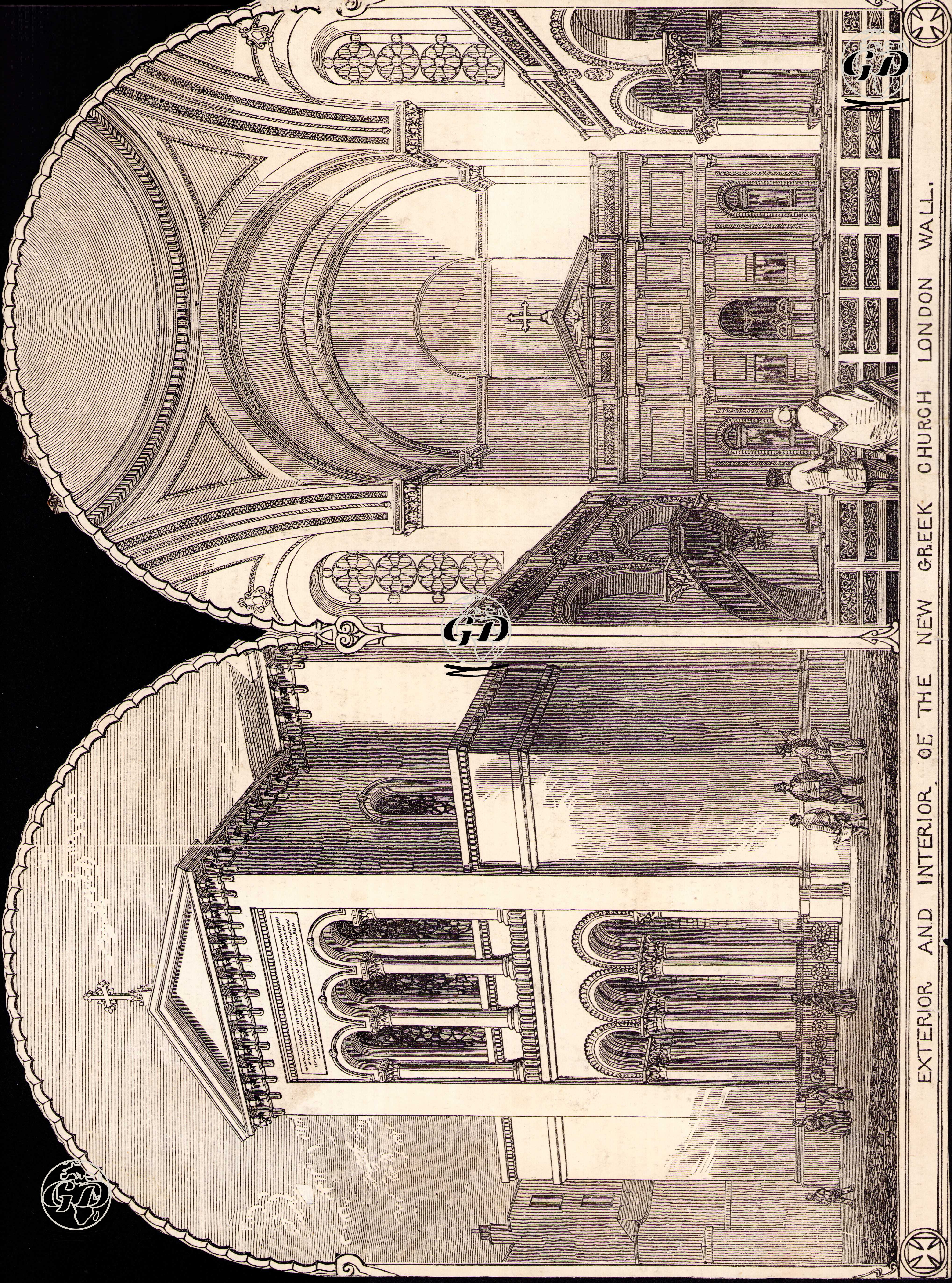 Exterior And Interior Of The New Greek Church, London Wall -  - 1849