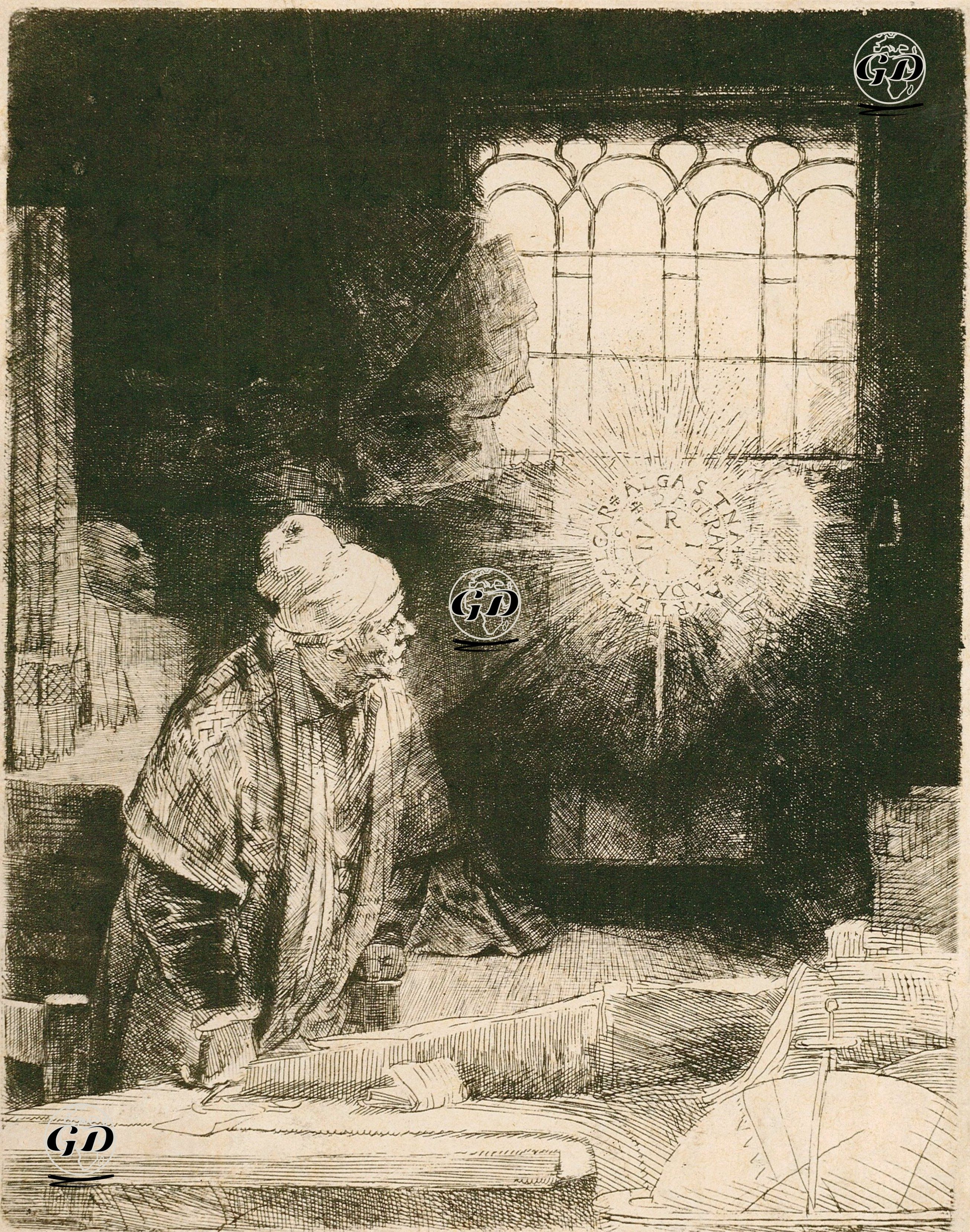Faust Çalışma Odasında - Rembrandt Harmenszoon van Rijn (1606-1669) - 1900's