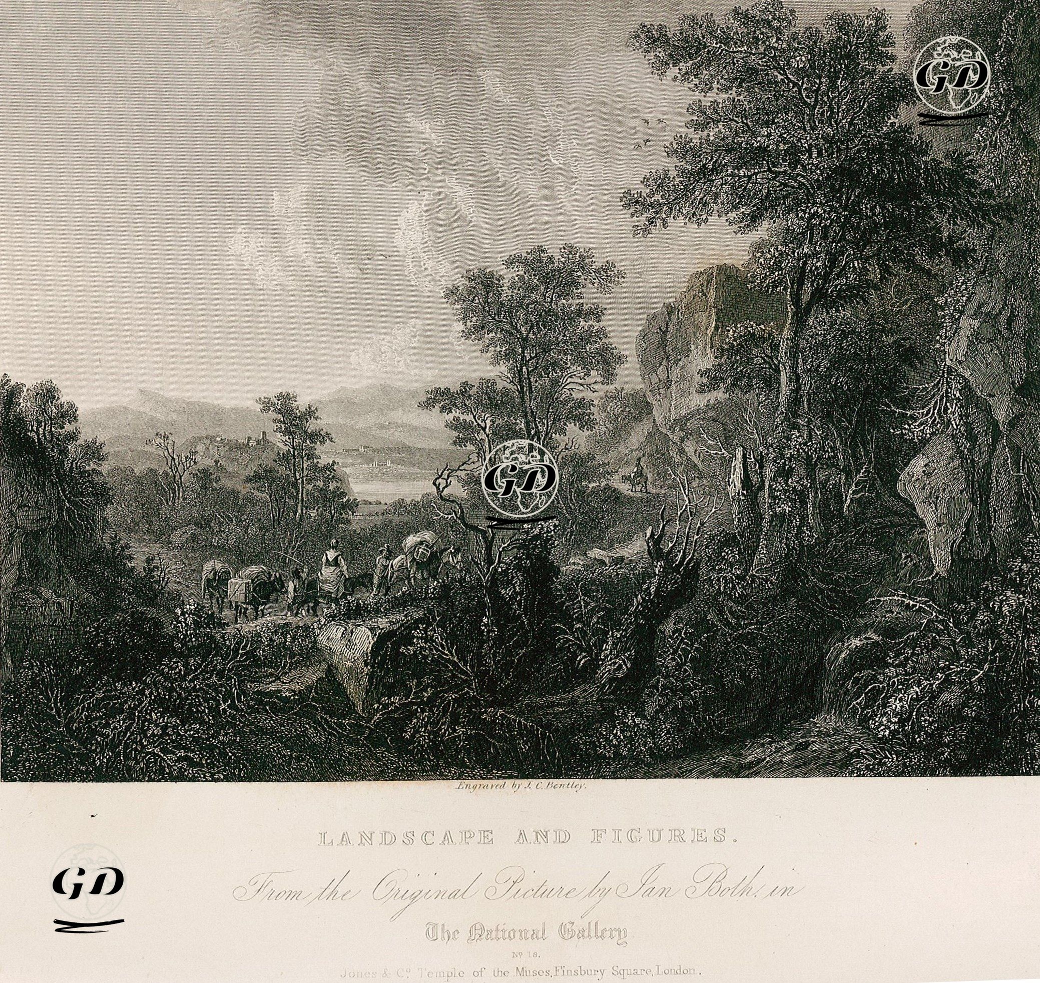 Köylüler Ve Yük Taşıyan Katırlarla Birlikte Kır Manzarası - Jan Dirksz Both (1610-1652) - 1835