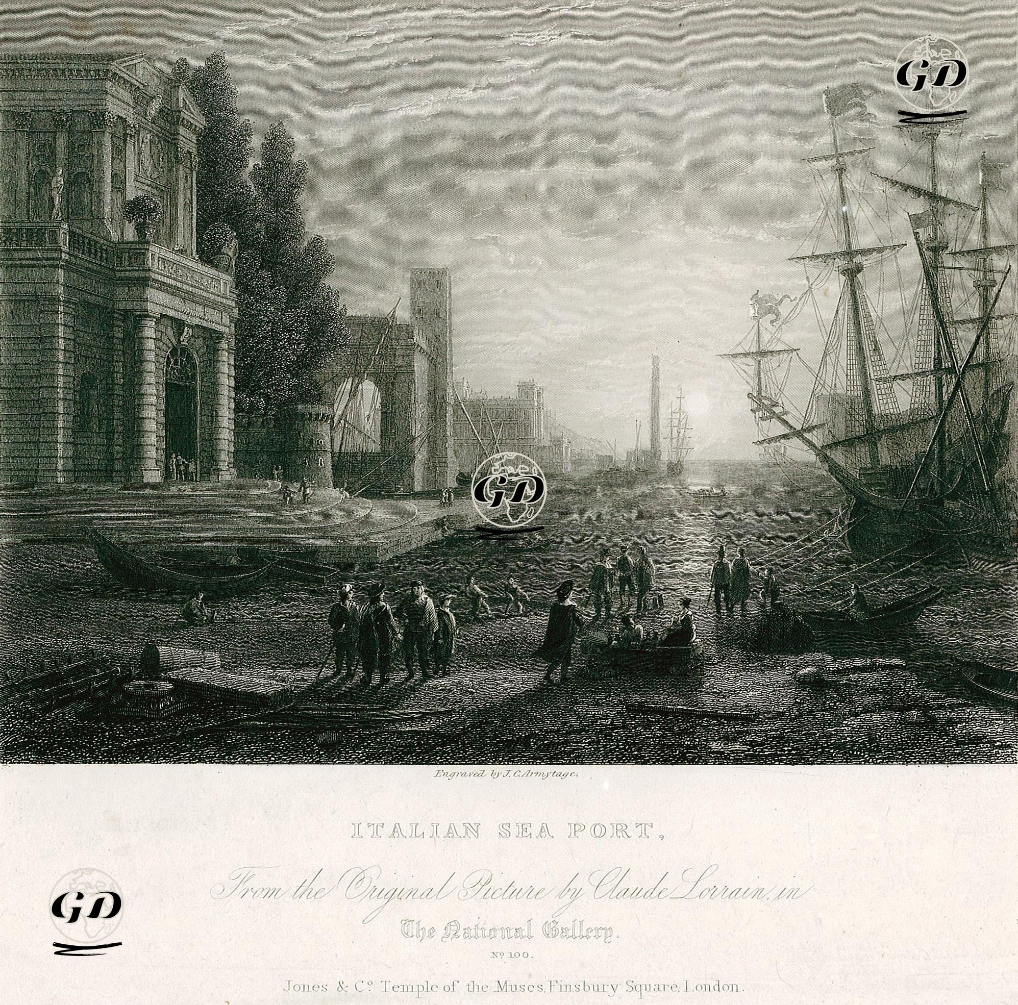 İtalyan Limanı - Claude Lorrain (1600-1682) - 1835