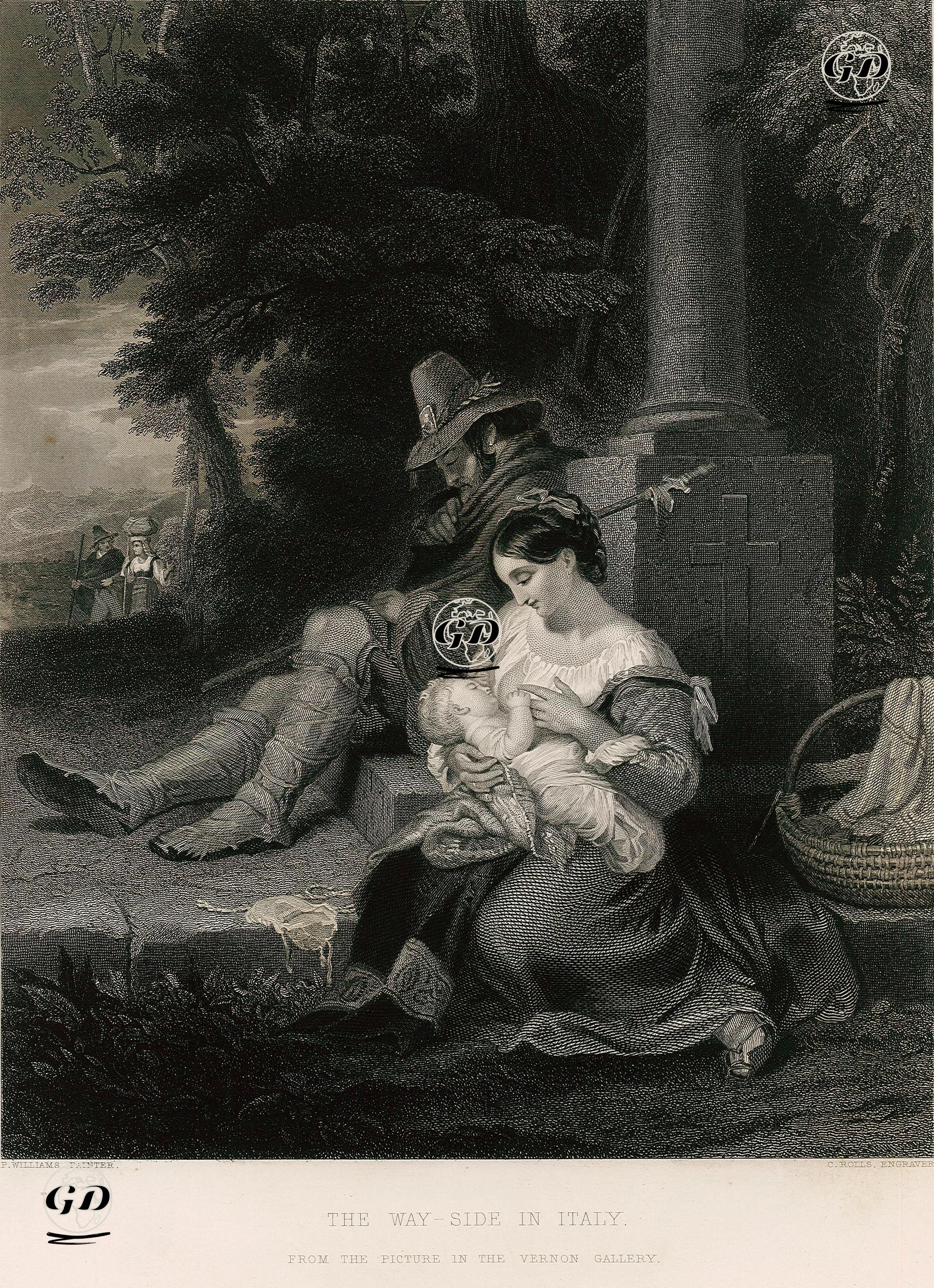İtalya'da Bir Yol Kenarı - P.Williams - 1853