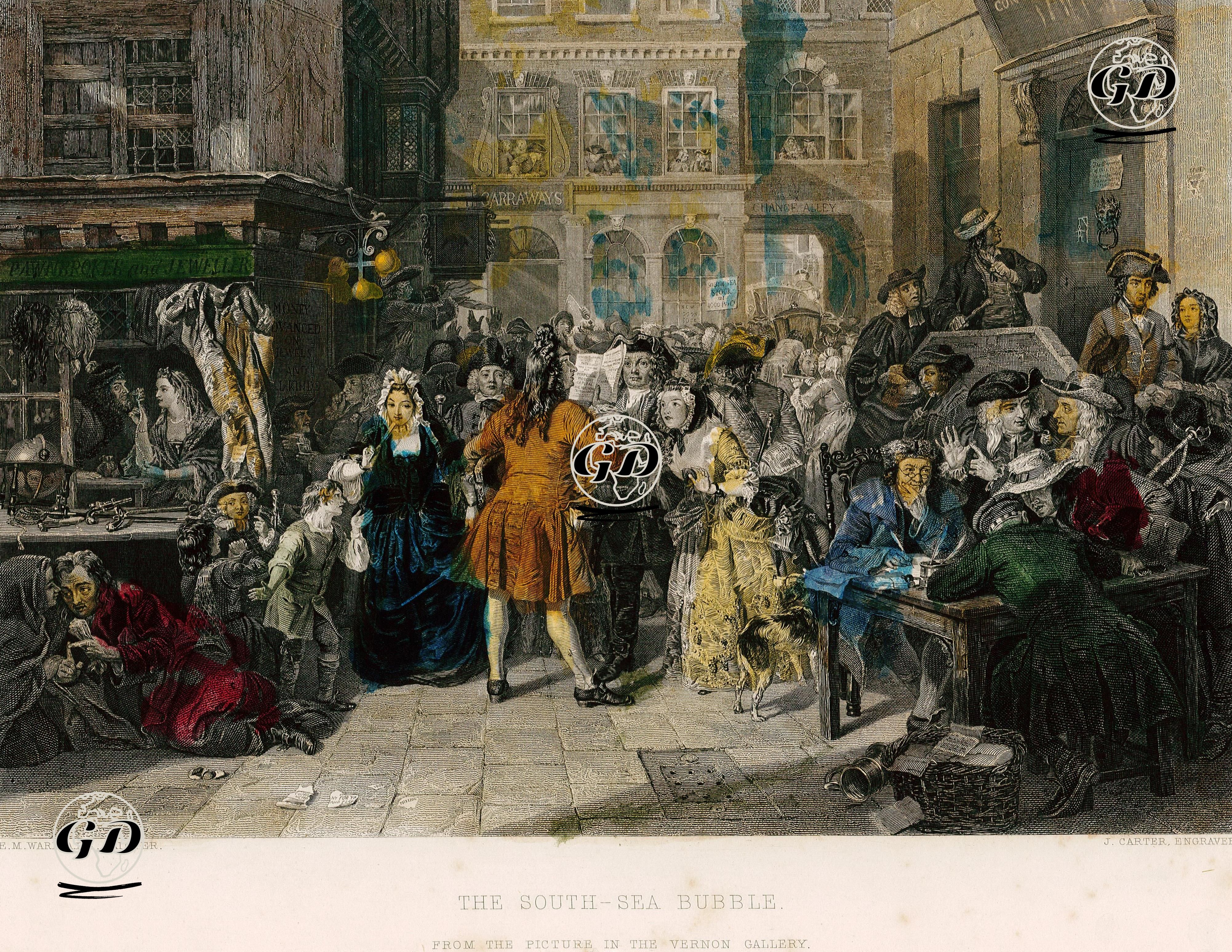 South-Sea Bubble (Güney Deniz Şirketi Krizi) - Edward Matthew Ward (1816-1879) - 1850's