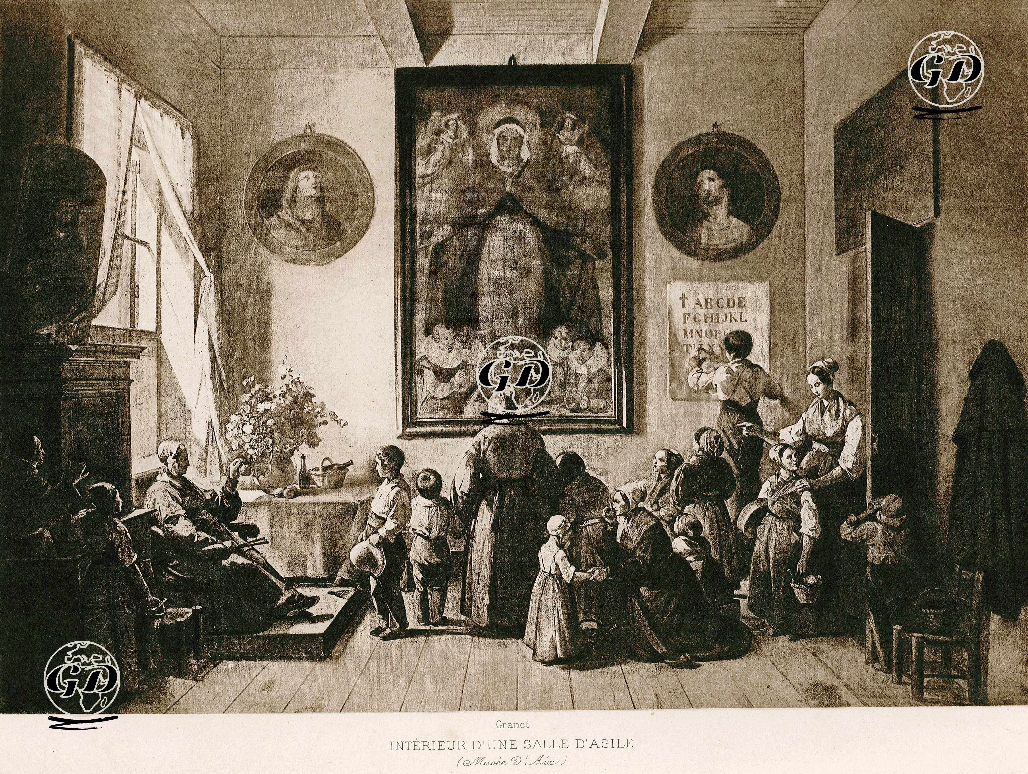 Kimsesiz Çocuklar Evinin Salonu - François Marius Granet (1775-1849) - 1880