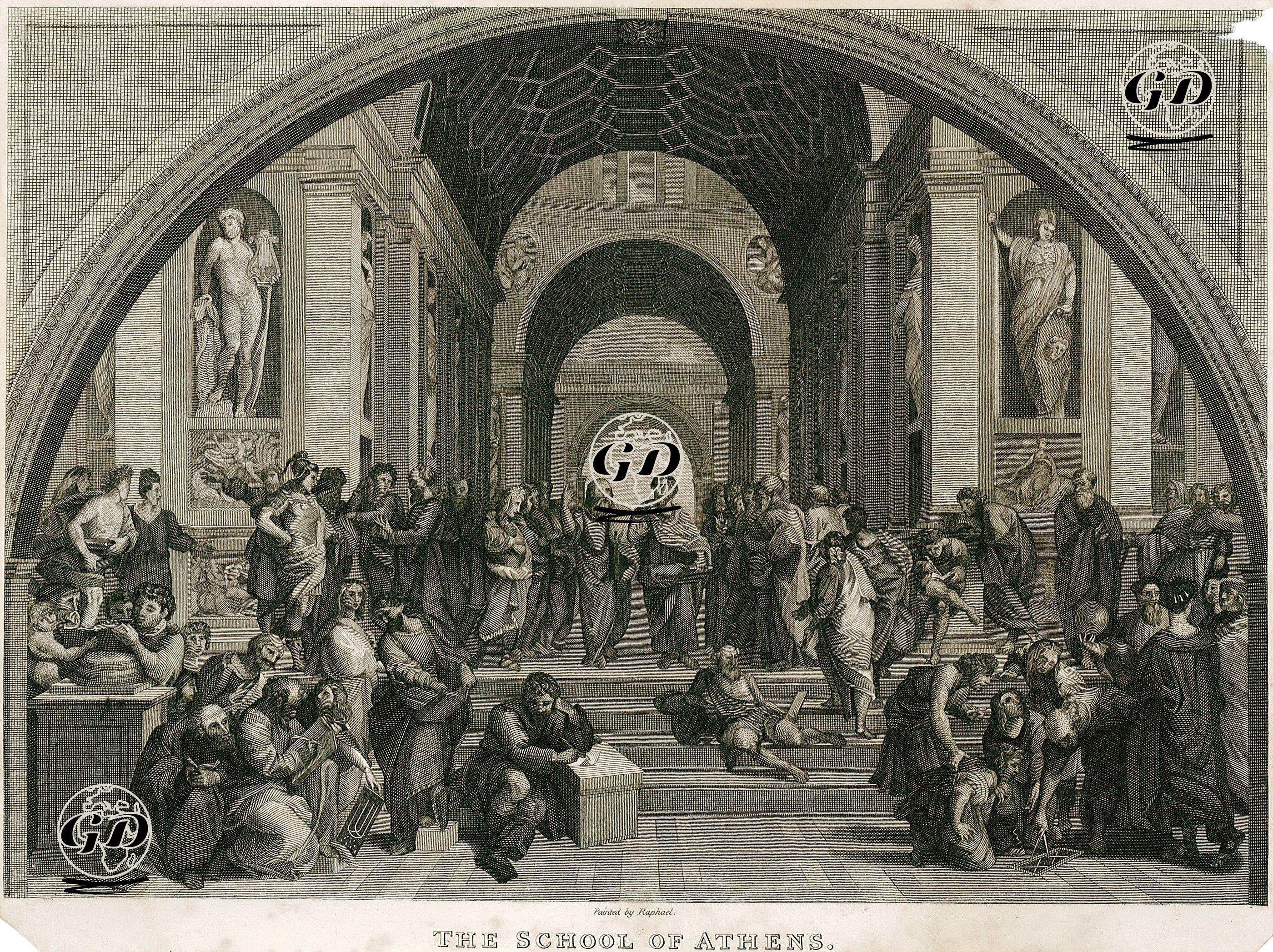  Atina Okulu - Raffaello Sanzio (1483-1520) - 1830