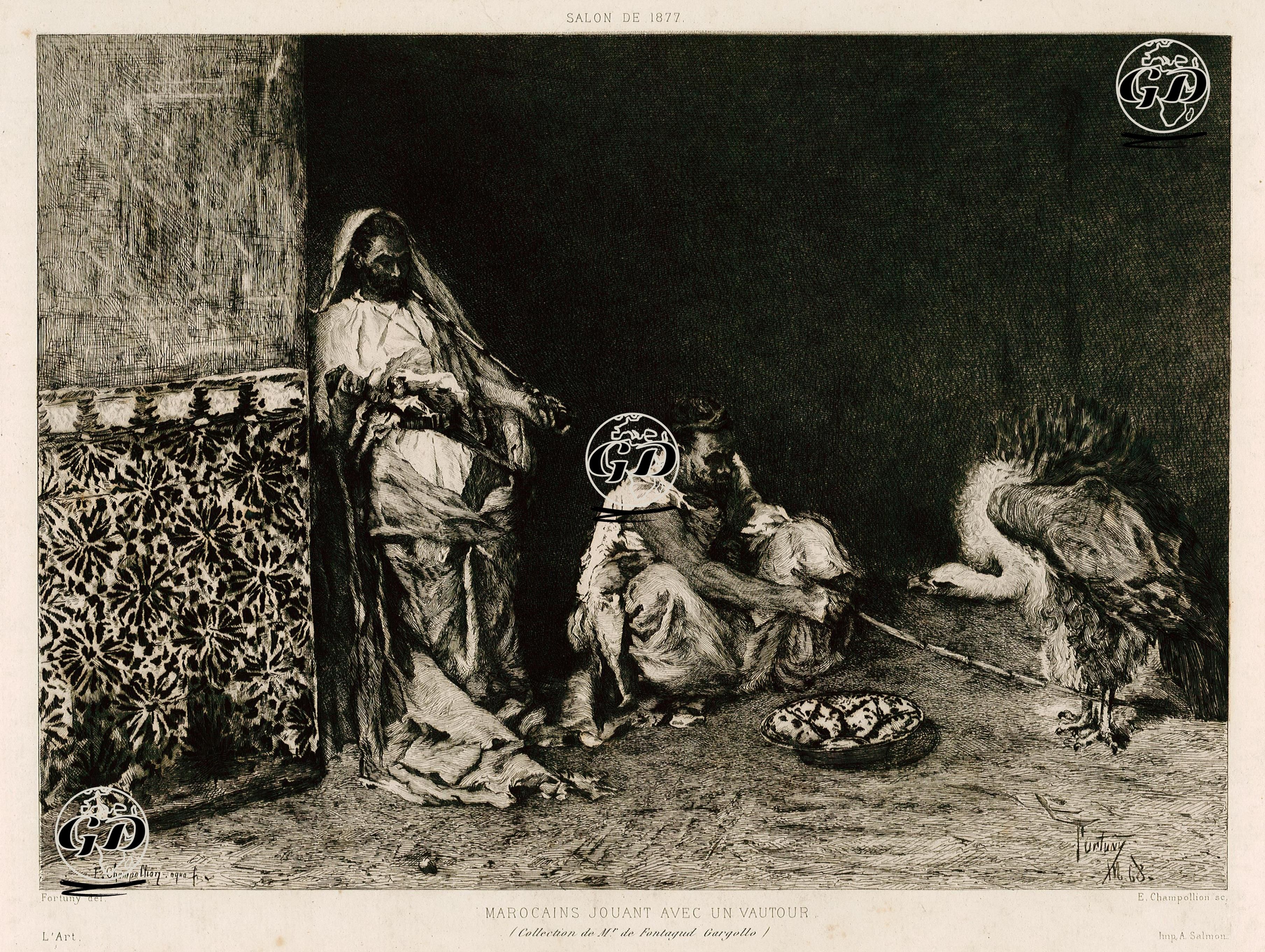 Marocains Jouant Avec Un Vautour - Mariano Fortuny (1838-1874) - 1877