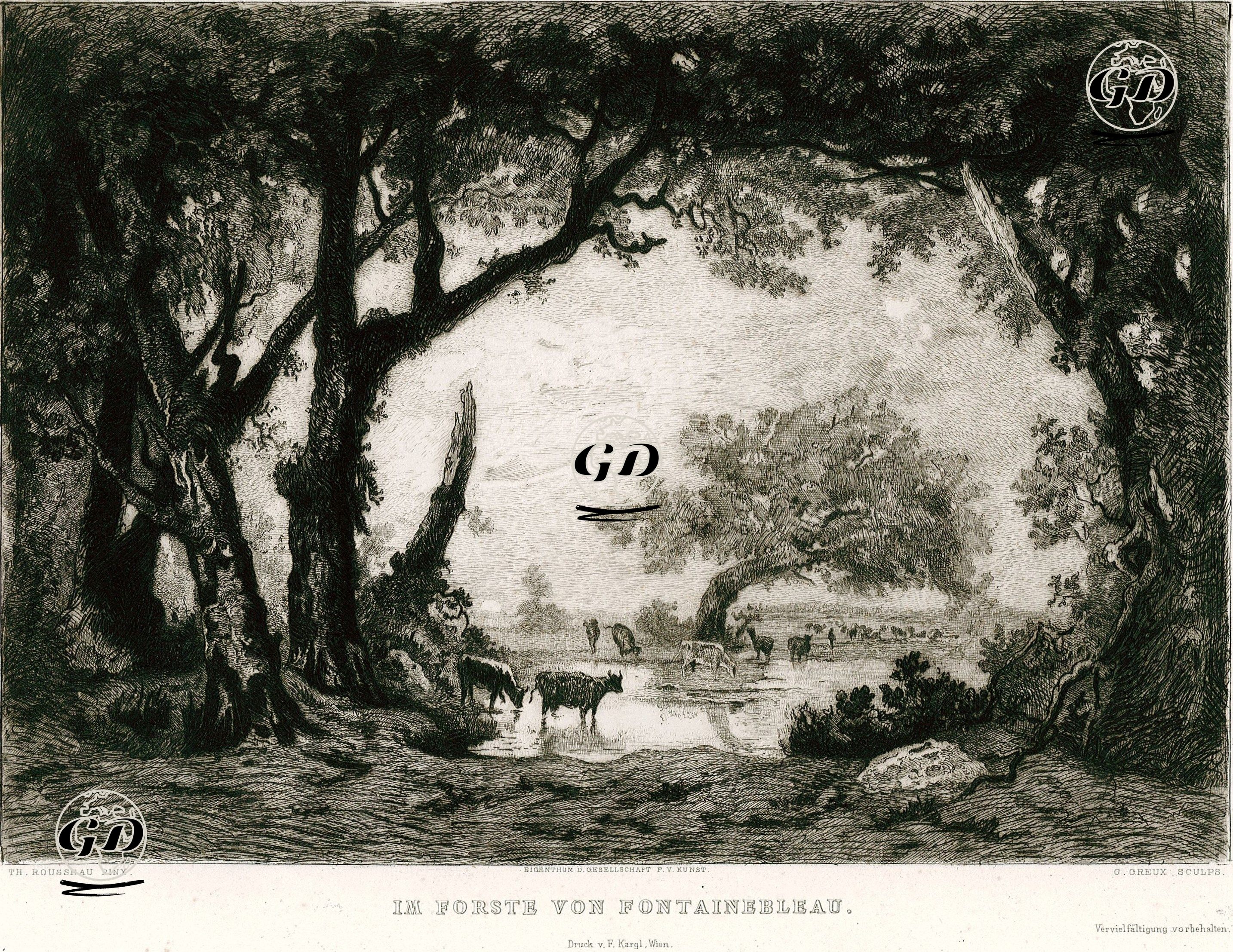 Fontainebleau Ormanında Günbatımı - Theodore Gericault (1791-1824) - 1880's