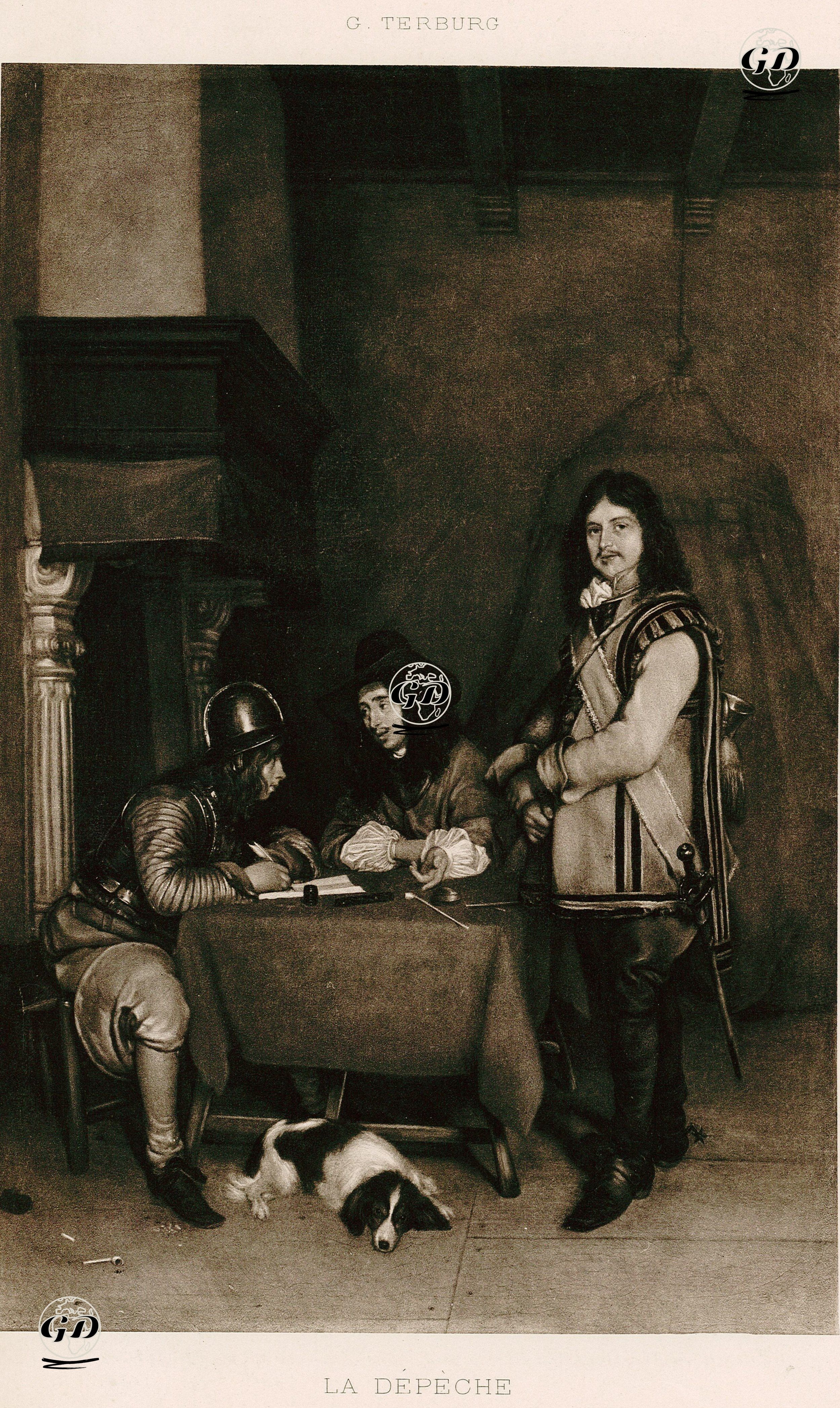 Trompetçinin Askerliğe Kaydedilmesi - Gerard Ter Borch (G.Terburg) (1617-1681) - 1890's