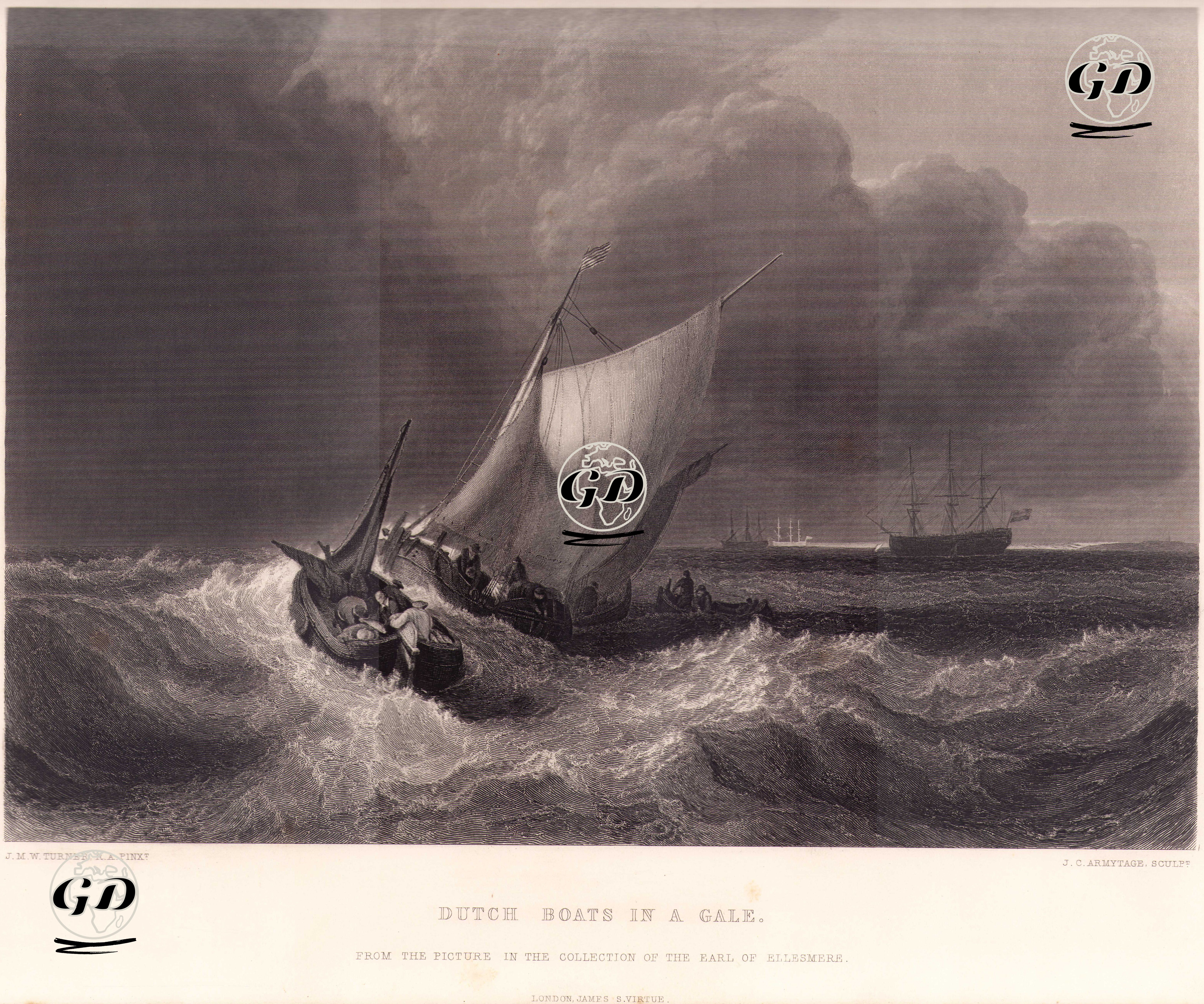 Fırtınaya Yakalanan Hollanda'lı Kayıklar - Joseph Mallord William Turner (1775-1851) - 1862