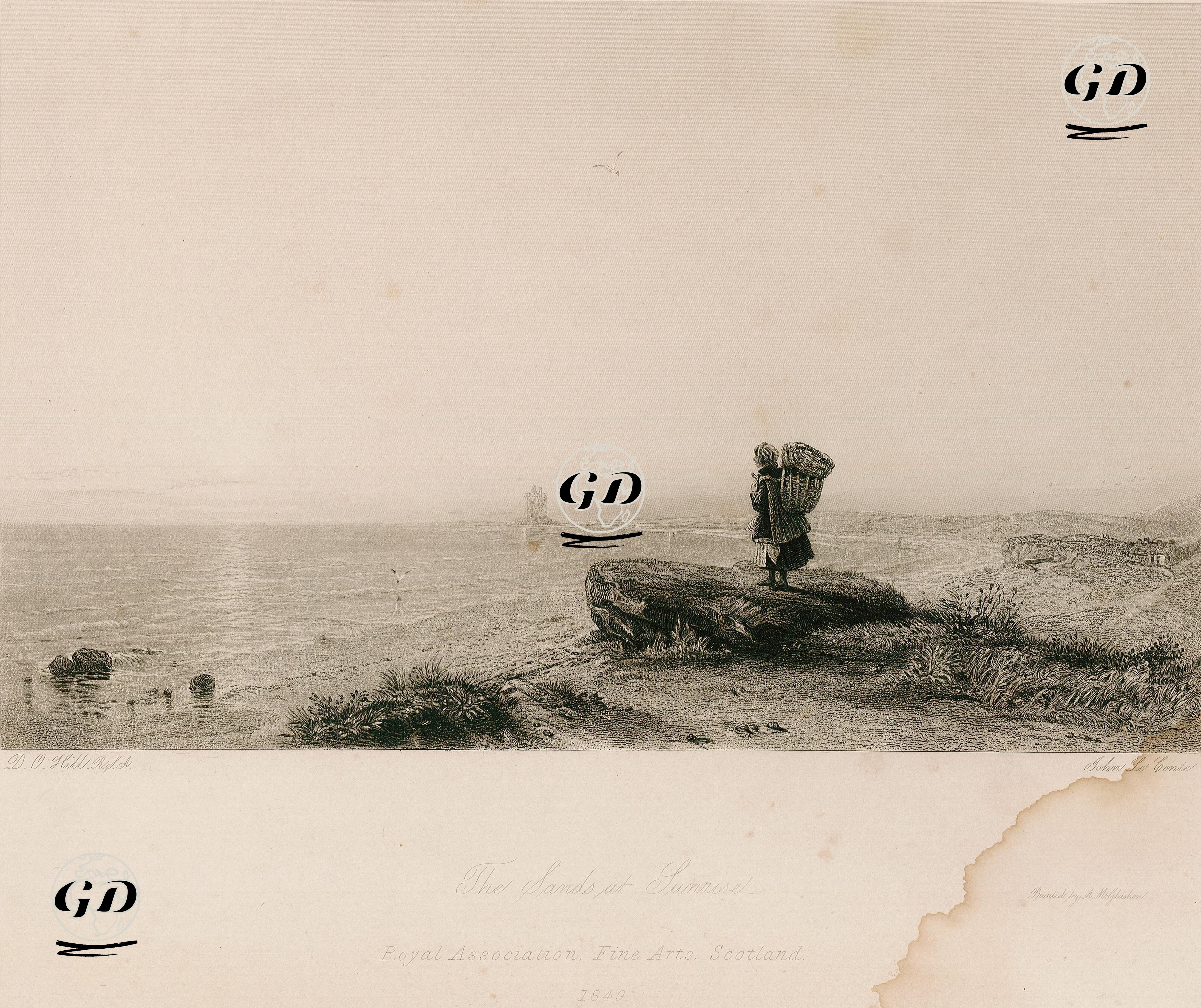 The Sands At Sunrise - David Octavius Hill (1802-1870) - 1849