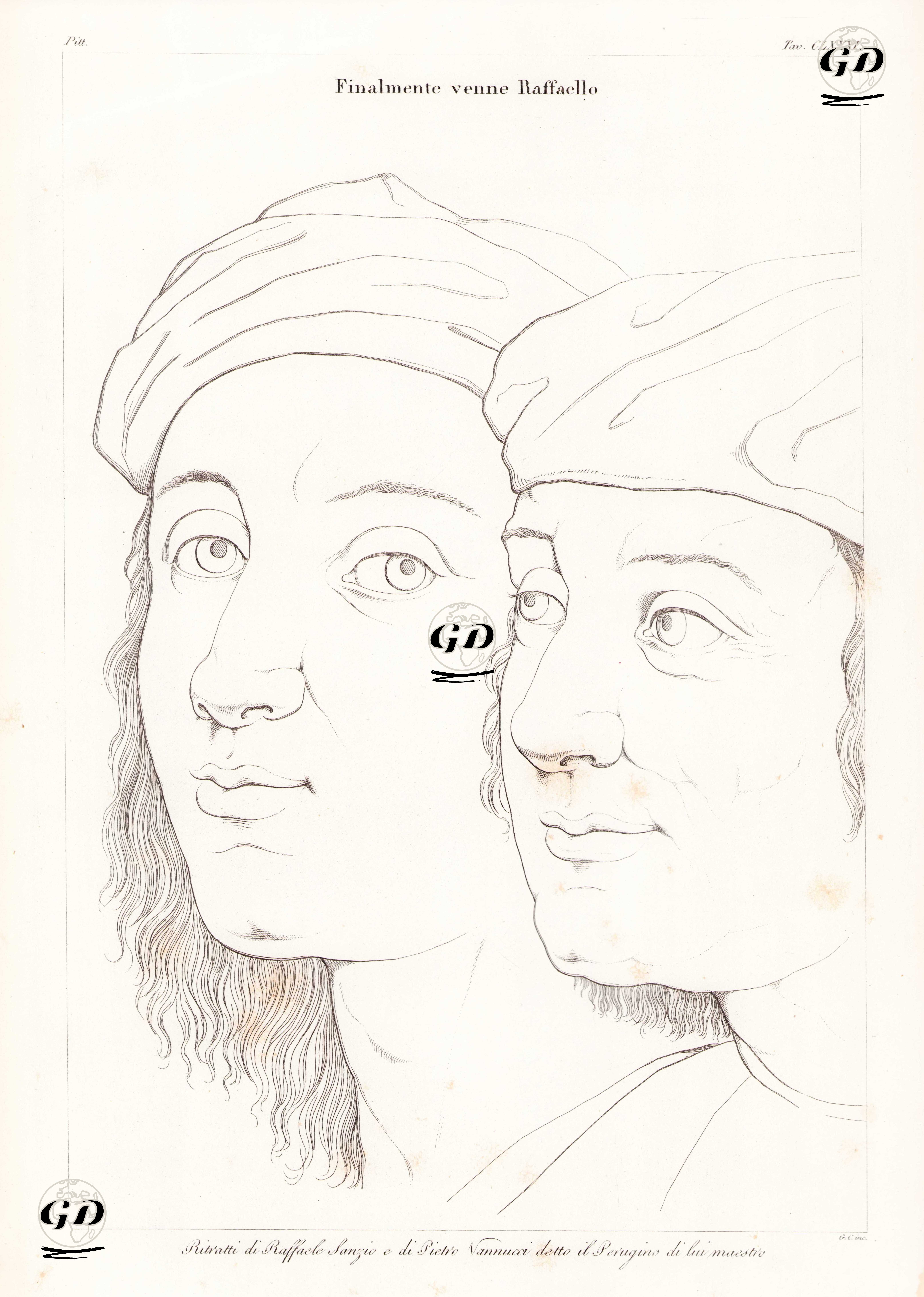 Raffaello Sanzio (Raphael) ve Pietro Vannucci'nin Portreleri - Raphael (1483-1520) - 1820's-1840's