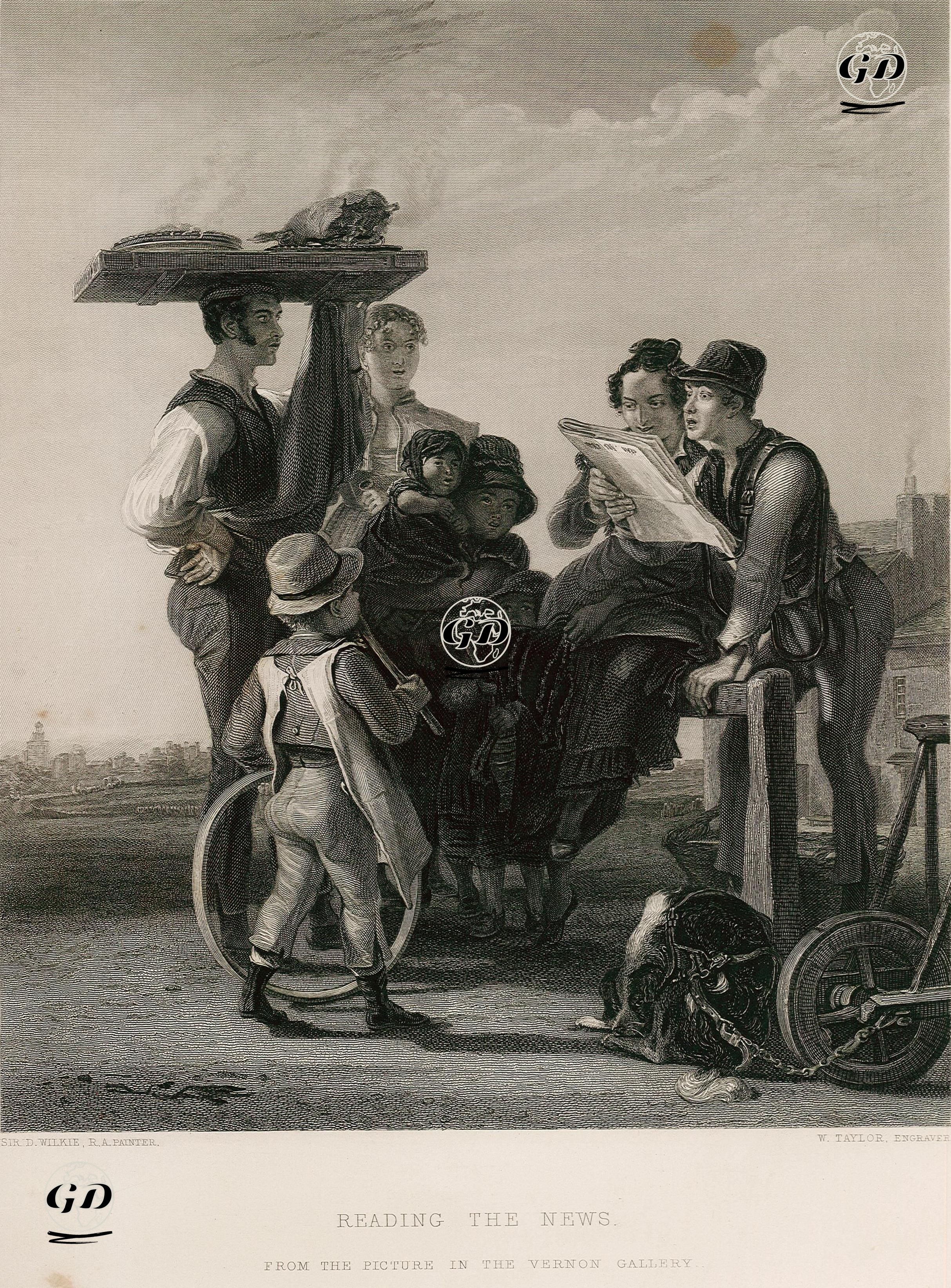Reading The News  - David Wilkie (1785-1841) - 1854