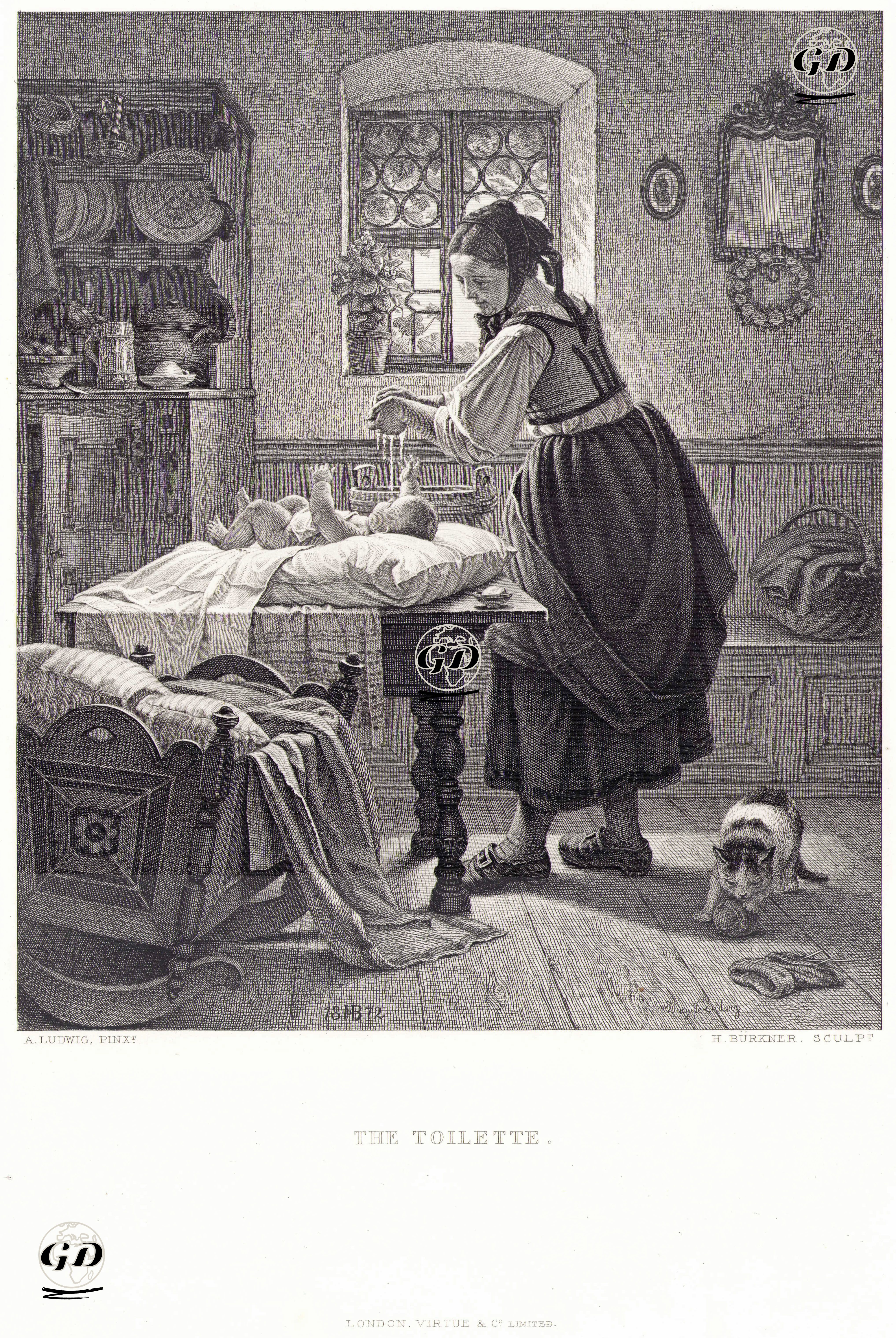 Bebeğin Temizliği - A.Ludwig - 1878