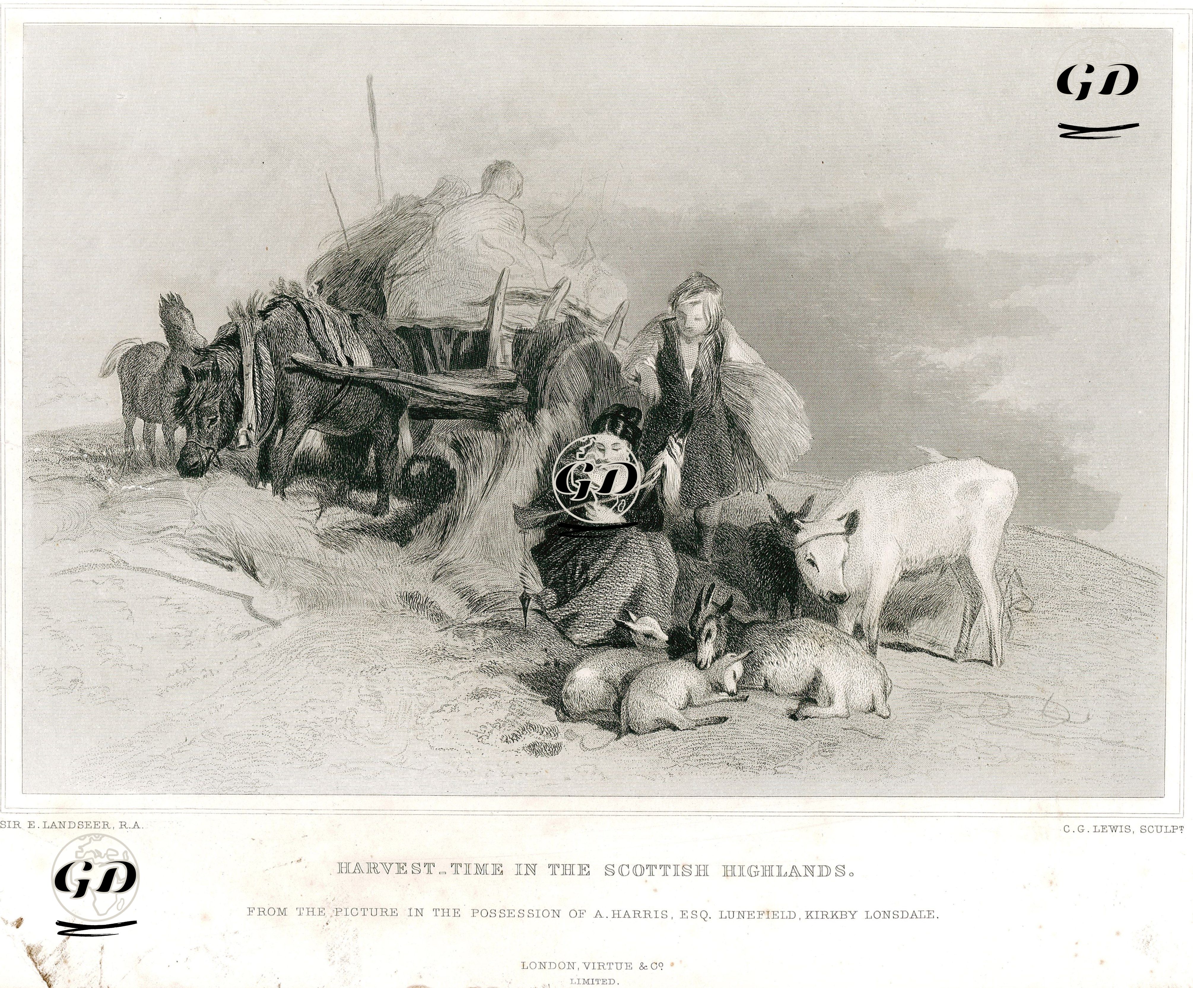 Harvest Time in The Scottish Highlands  - Edwin Henry Landseer (1802-1873) - 1876