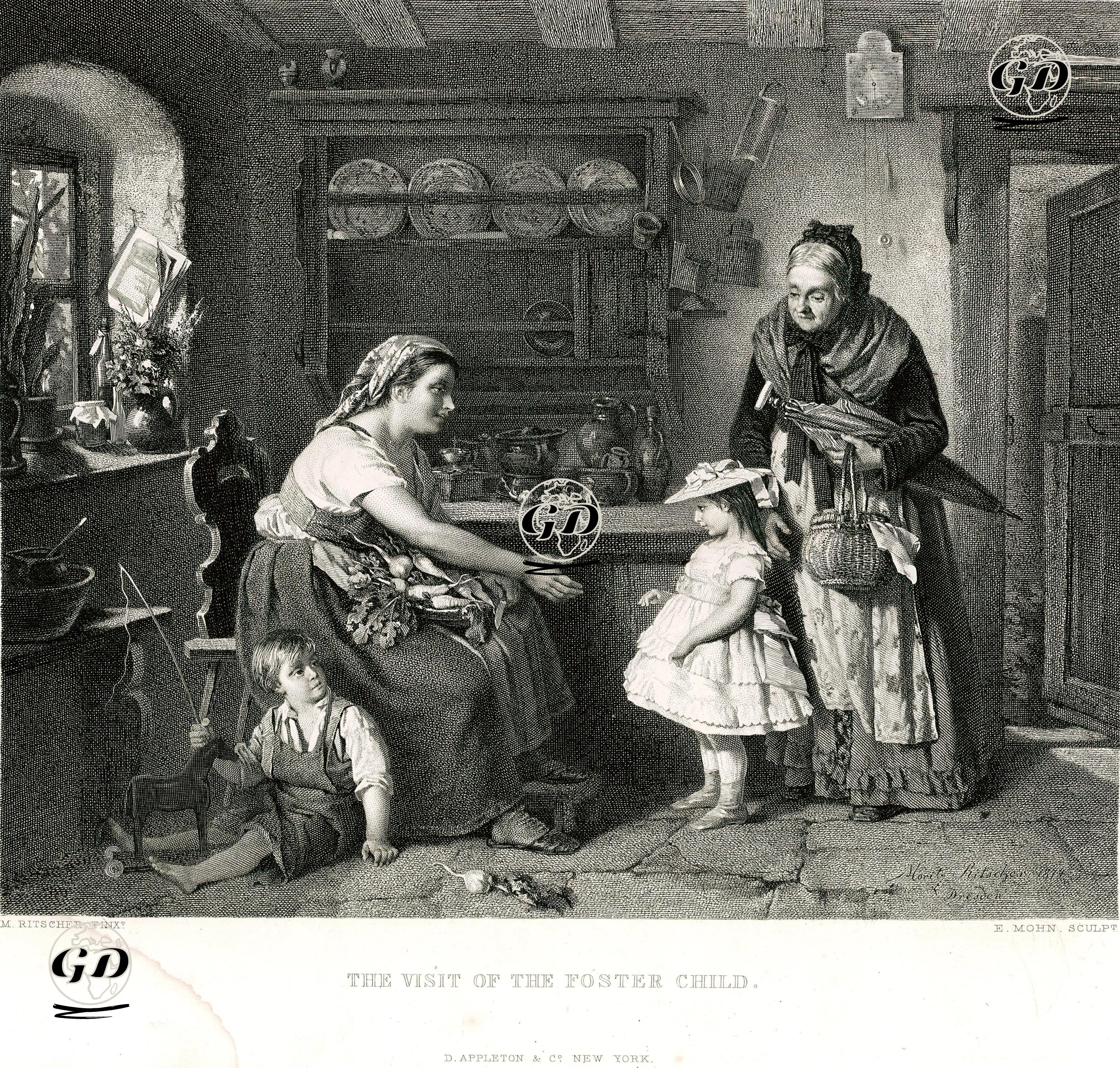 Bakıcı Aileye Verilmiş Çocuğun Annesine Ziyareti - M.Ritscher - 1876