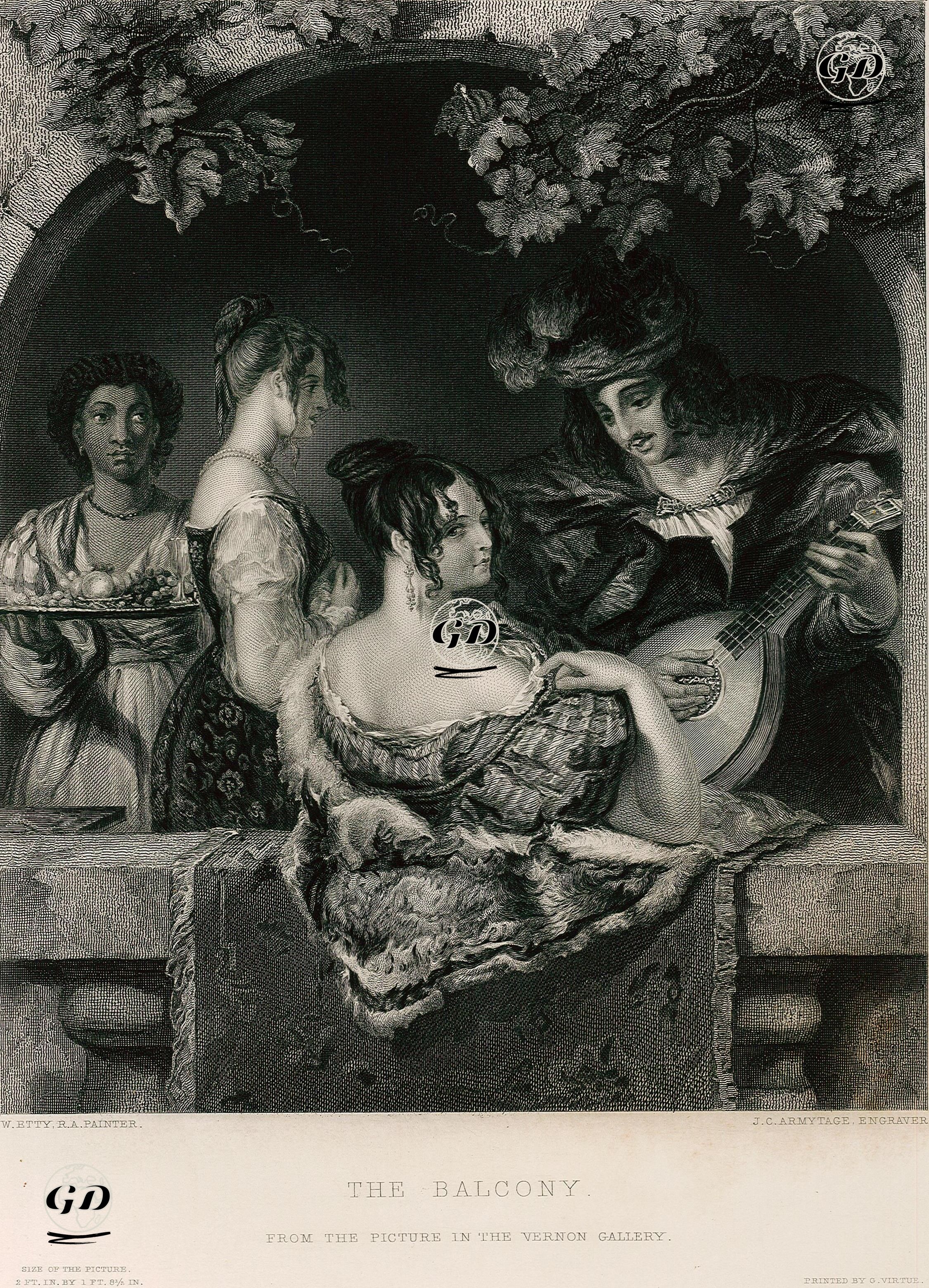 Balkonda Ut Dinletisi - William Etty (1787-1849) - 1853