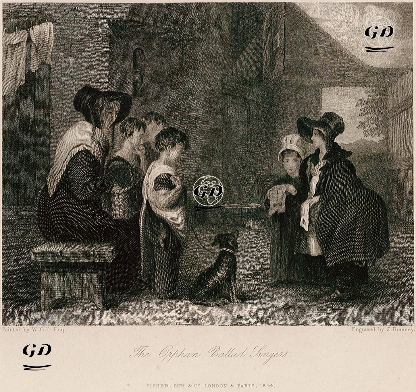 The Orphan Ballad Singers  - William Gill (Active 1826-1871) - 1844