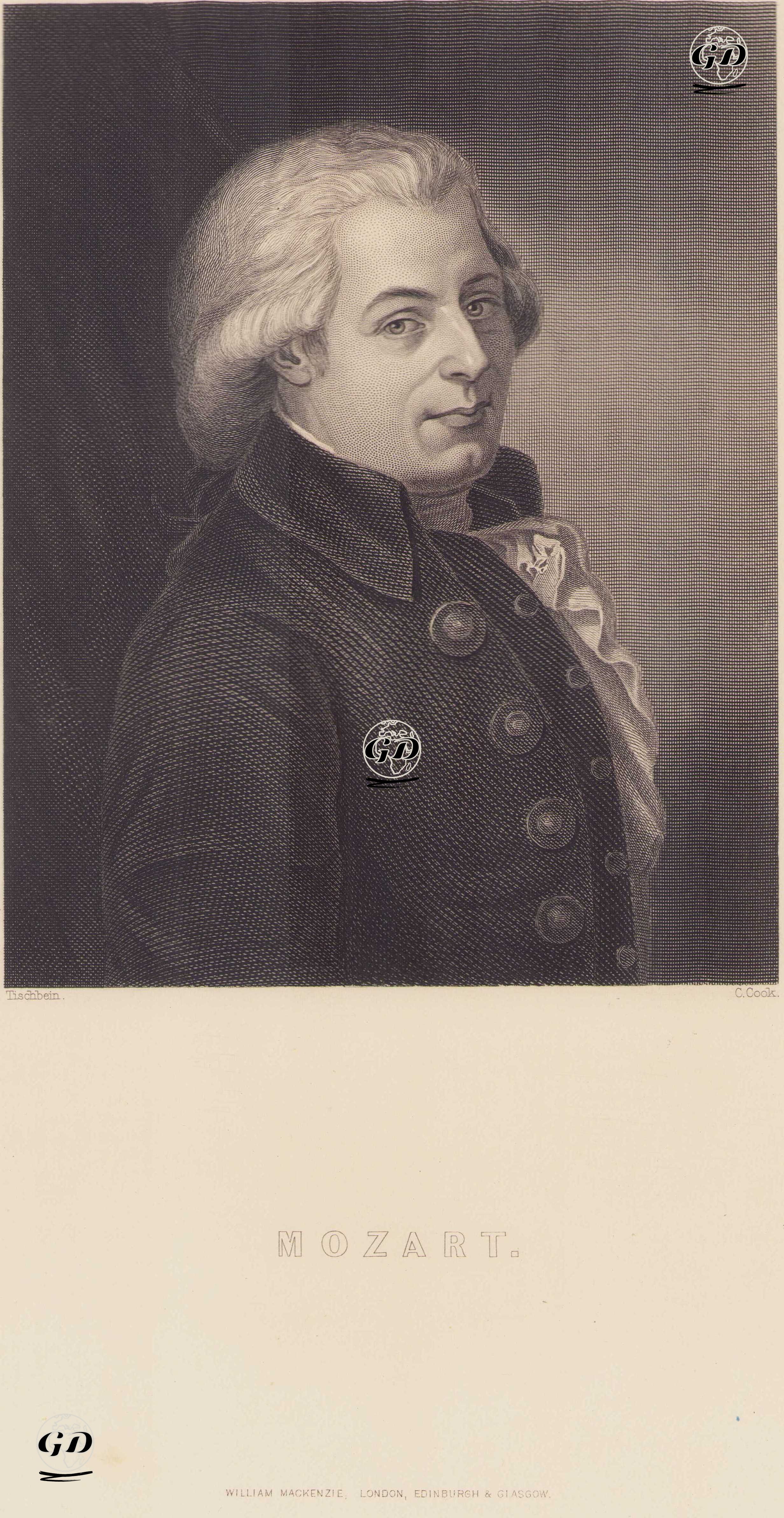 Wolfgang Amadeus Mozart  - Goethe Tischbein (1751-1829) - 1850`s