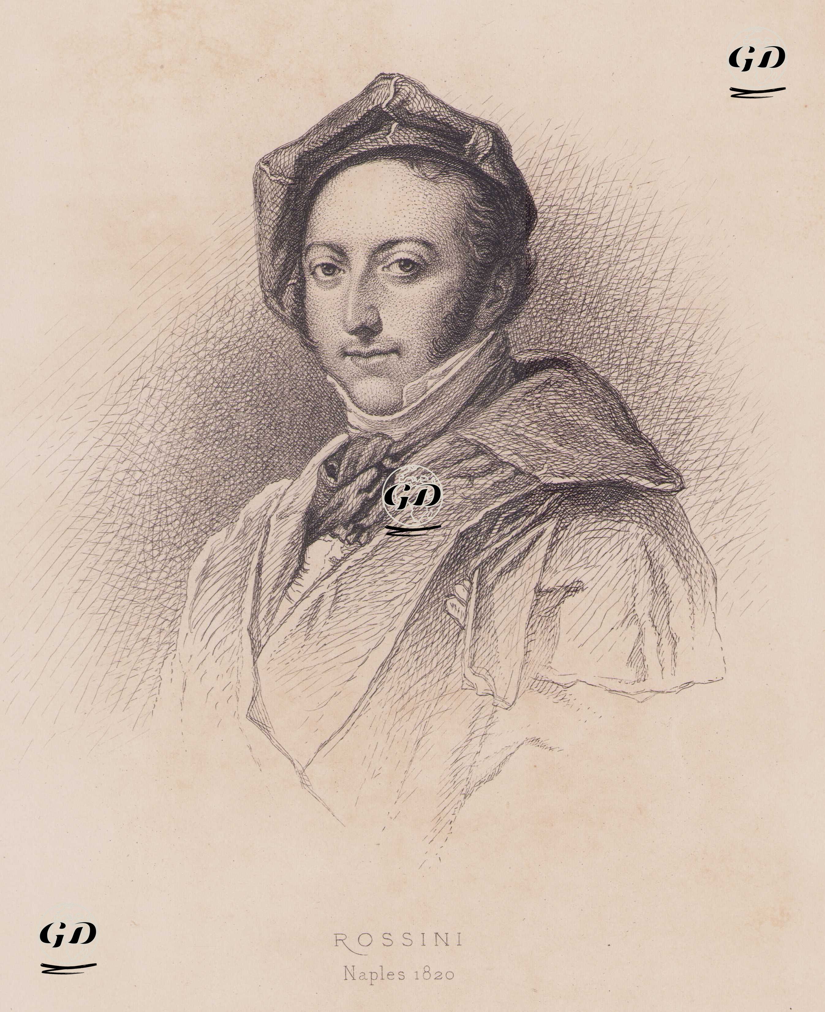 Gioacchino Rossini'nin 1820 yılında Napoli'deki Portresi -  - 1860's-1870's