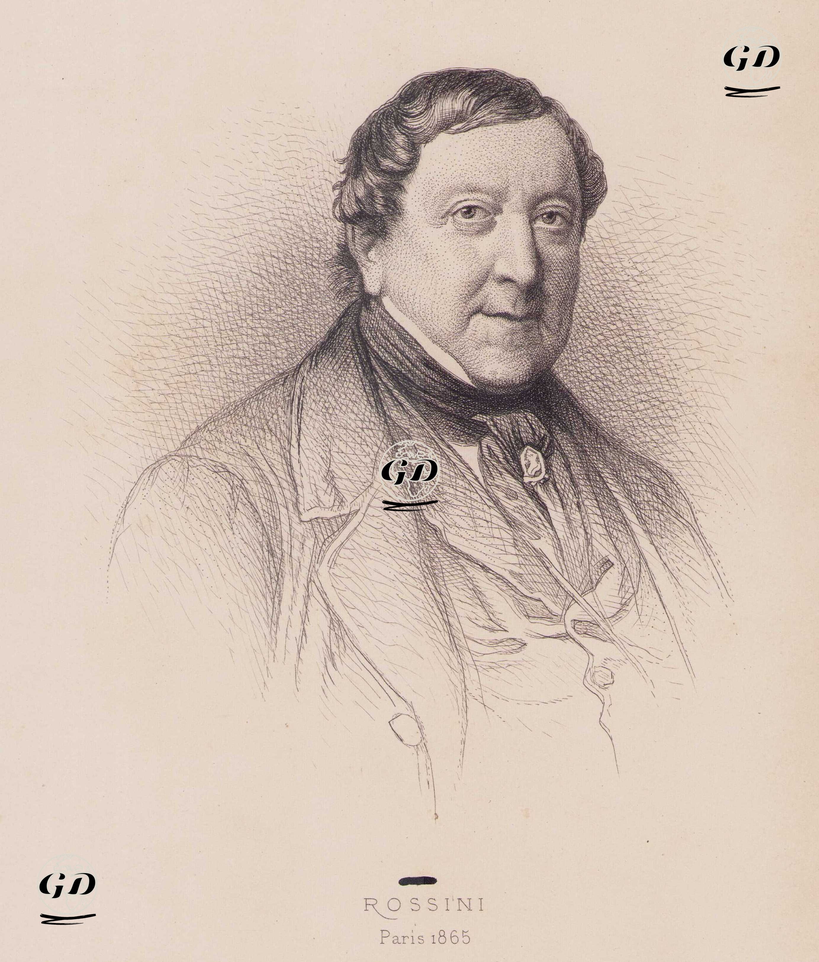 Gioacchino Rossini'nin 1865 yılında Paris'deki Portresi -  - 1868