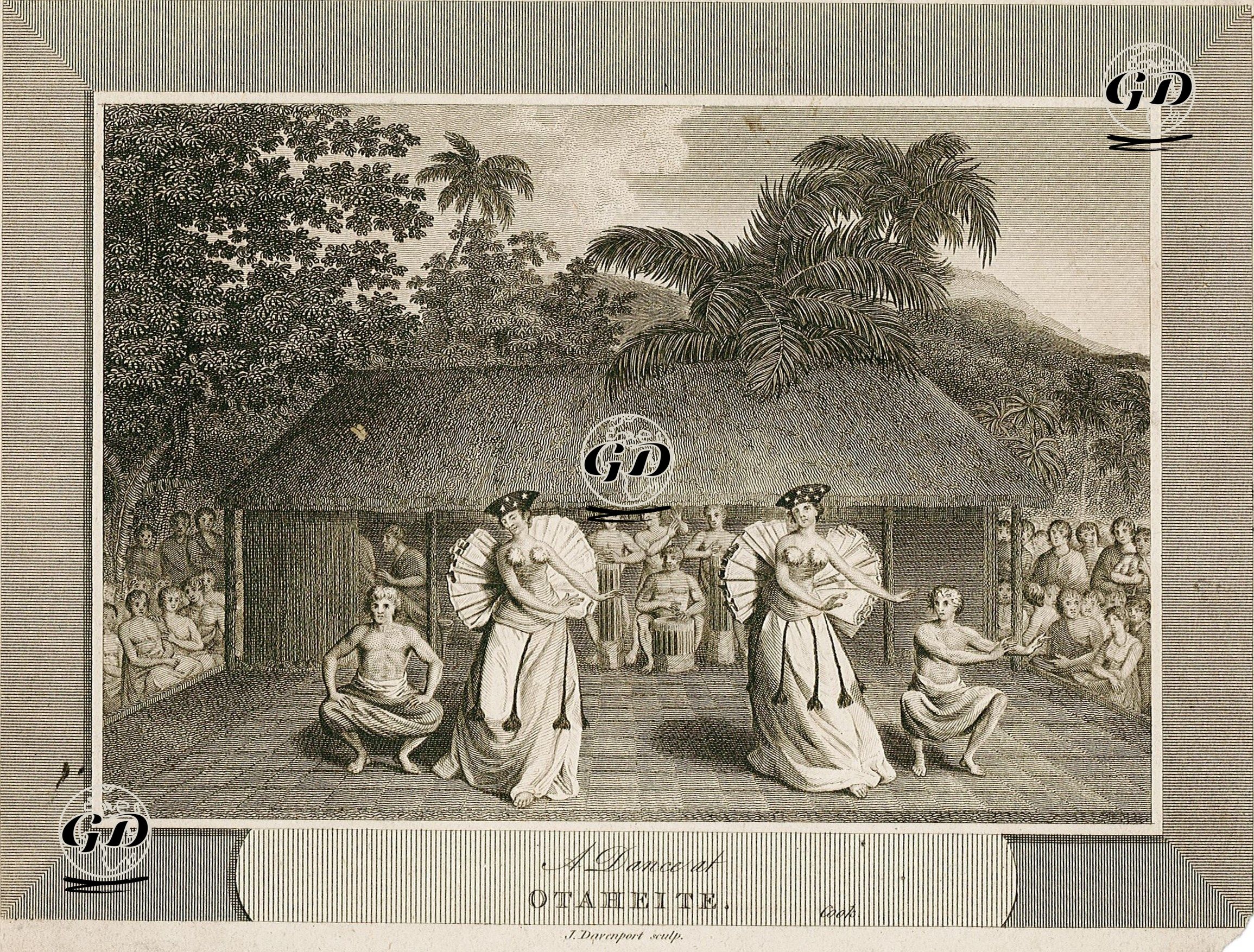 Tahiti'de Dans - Cook - 1820