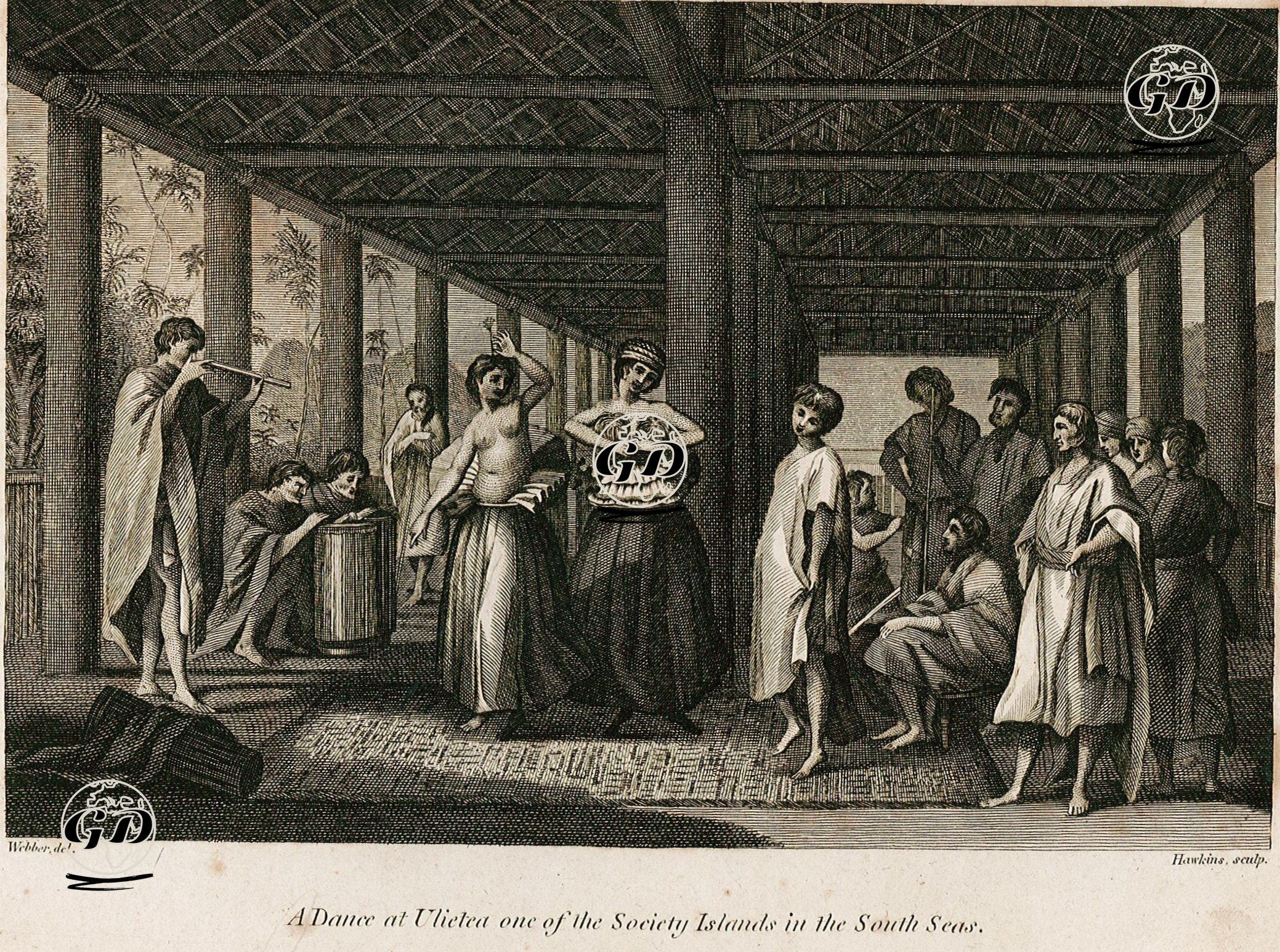 A Dance At Ulietea One Of The Society Islands in The South Seas  - John Weber (1751-1793) - 1807