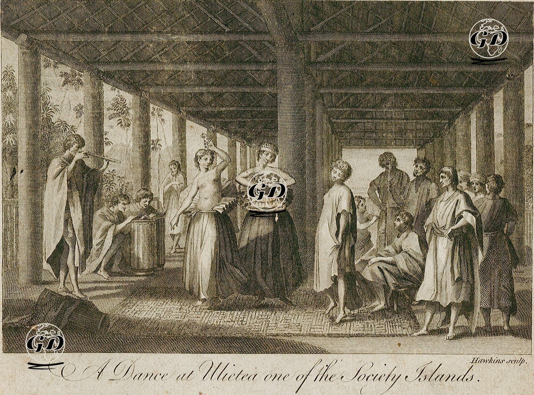 Büyük Okyanusun Güneyindeki Sosyete Adalarından Ulietea'da Yaşayanların Dansı -  - 1775