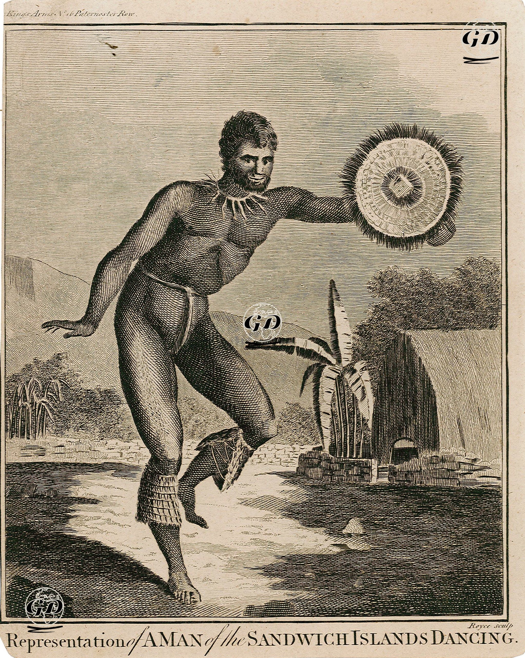 Hawaii Adaları Dansının Erkek Danscısı -  - 1784