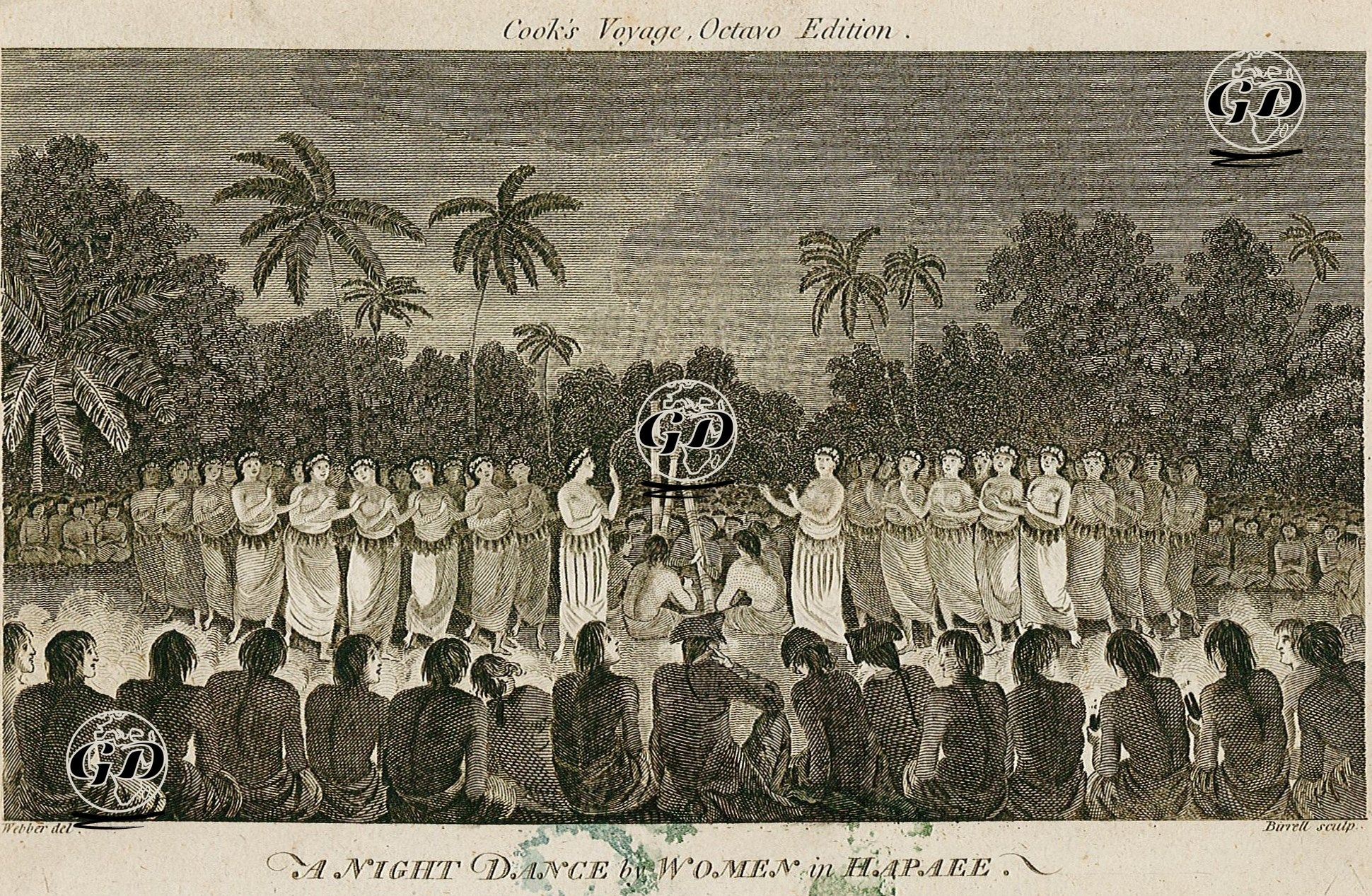 Hapaee'de (Tonga Adaları) Kadınların Gece Dansı, Kaptan Cook'un Üçüncü Seyahati - John Weber (1751-1793) - 1784