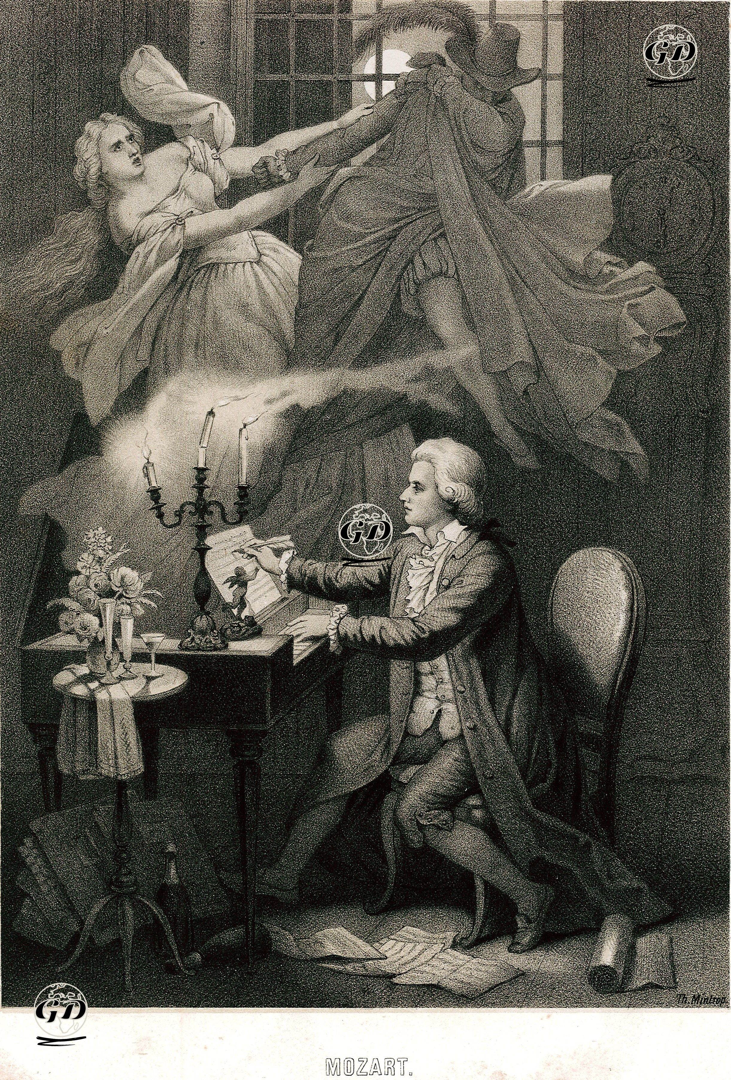 Mozart Don Giovanni Operasının Birinci Perdesini Besteliyor - Theodor Mintrop (1814-1870) - 1850's