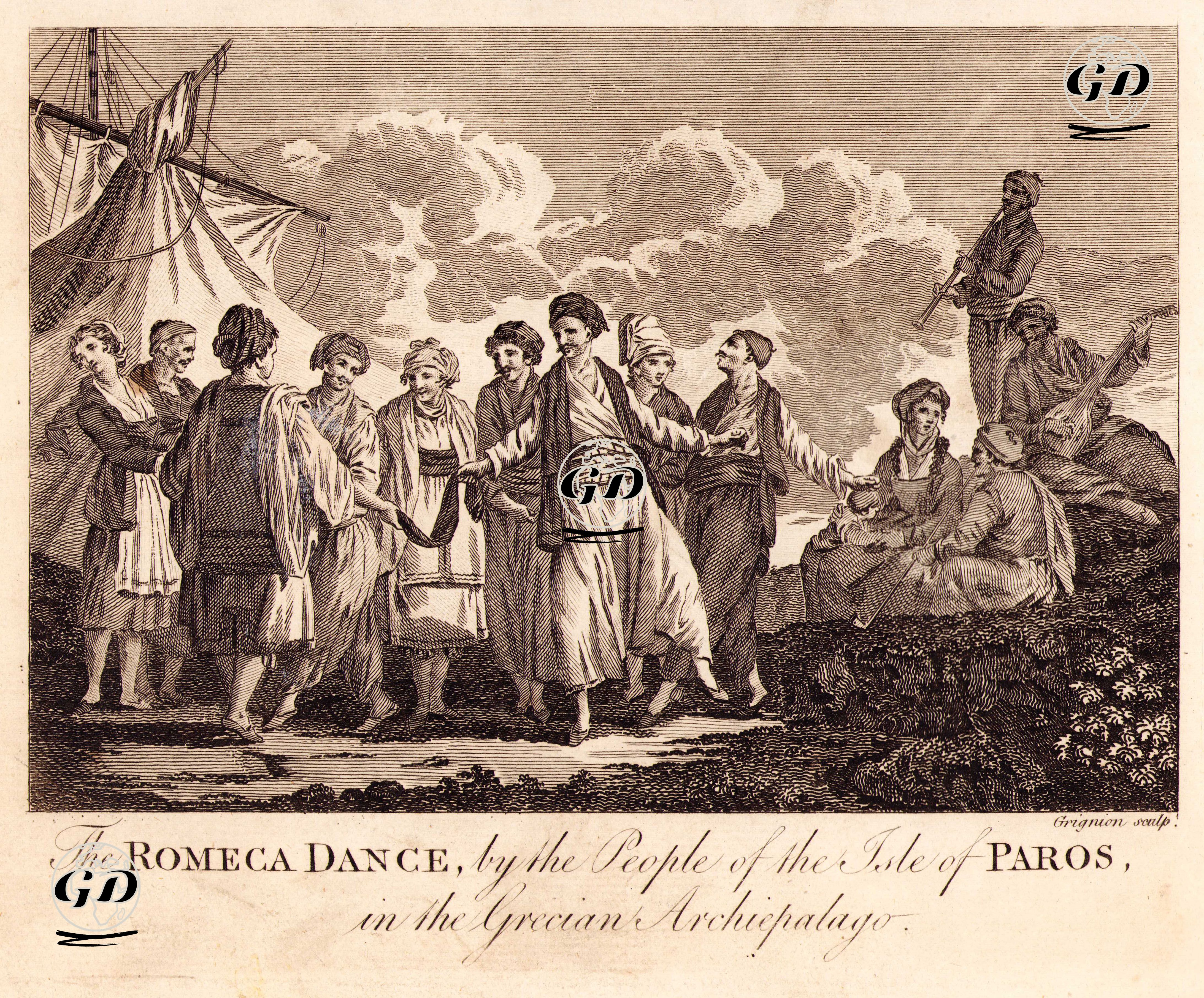 Yunan Takım Adalarından Paros Adsının İnsanlarının Romeca (Yunan Kadın) Dansı -  - 1779