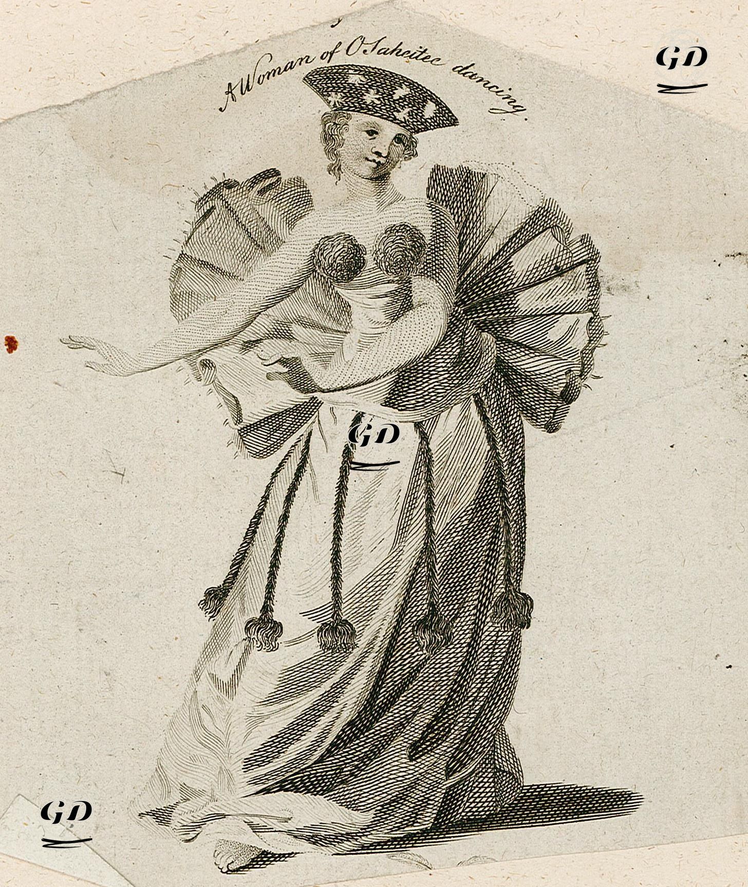Tahiti Dansı Yapan Bir Kadın -  - 1790's