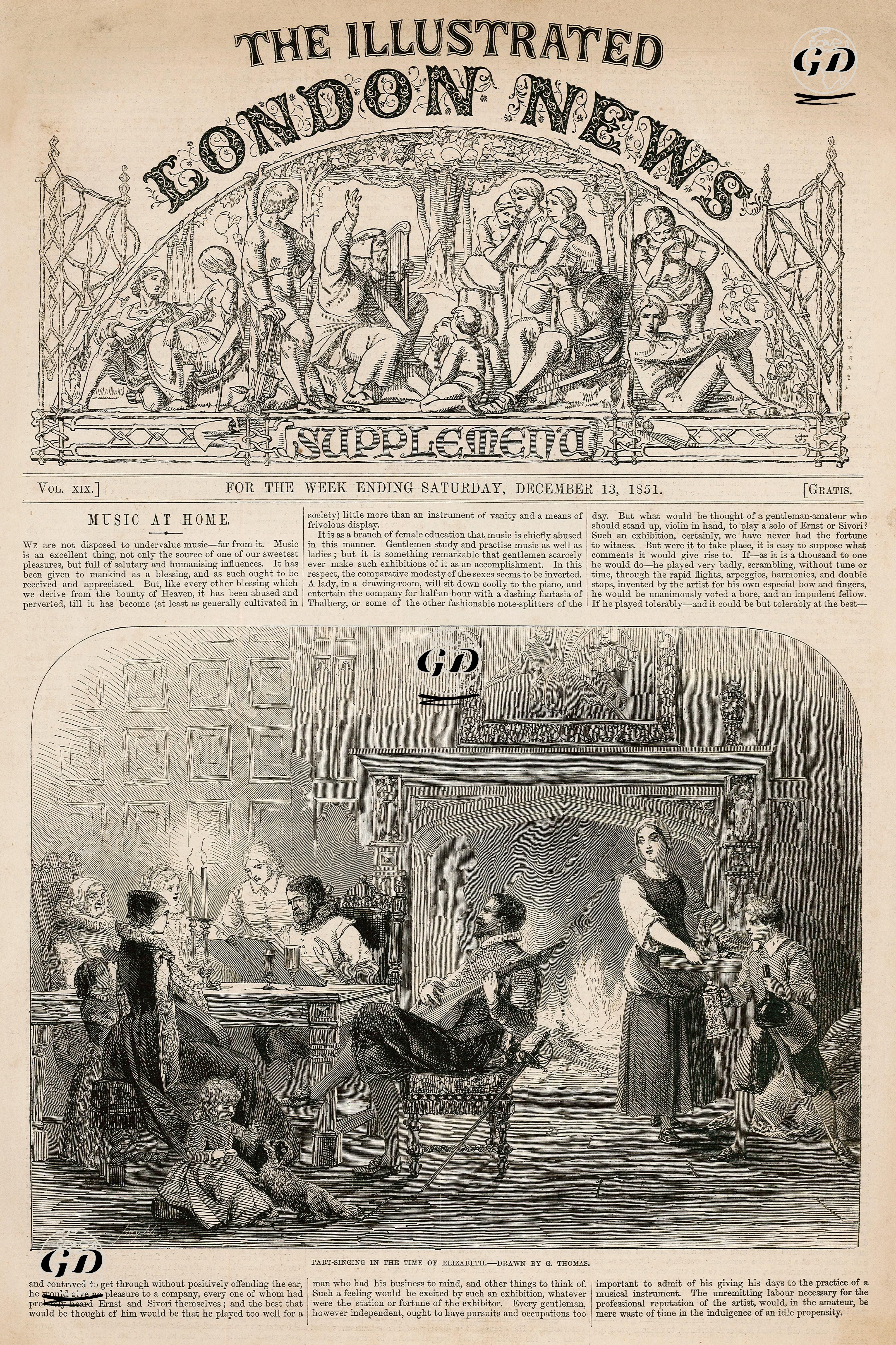 Kraliçe Elizabeth Döneminde Ev Müziği - G.Thomas - 1851