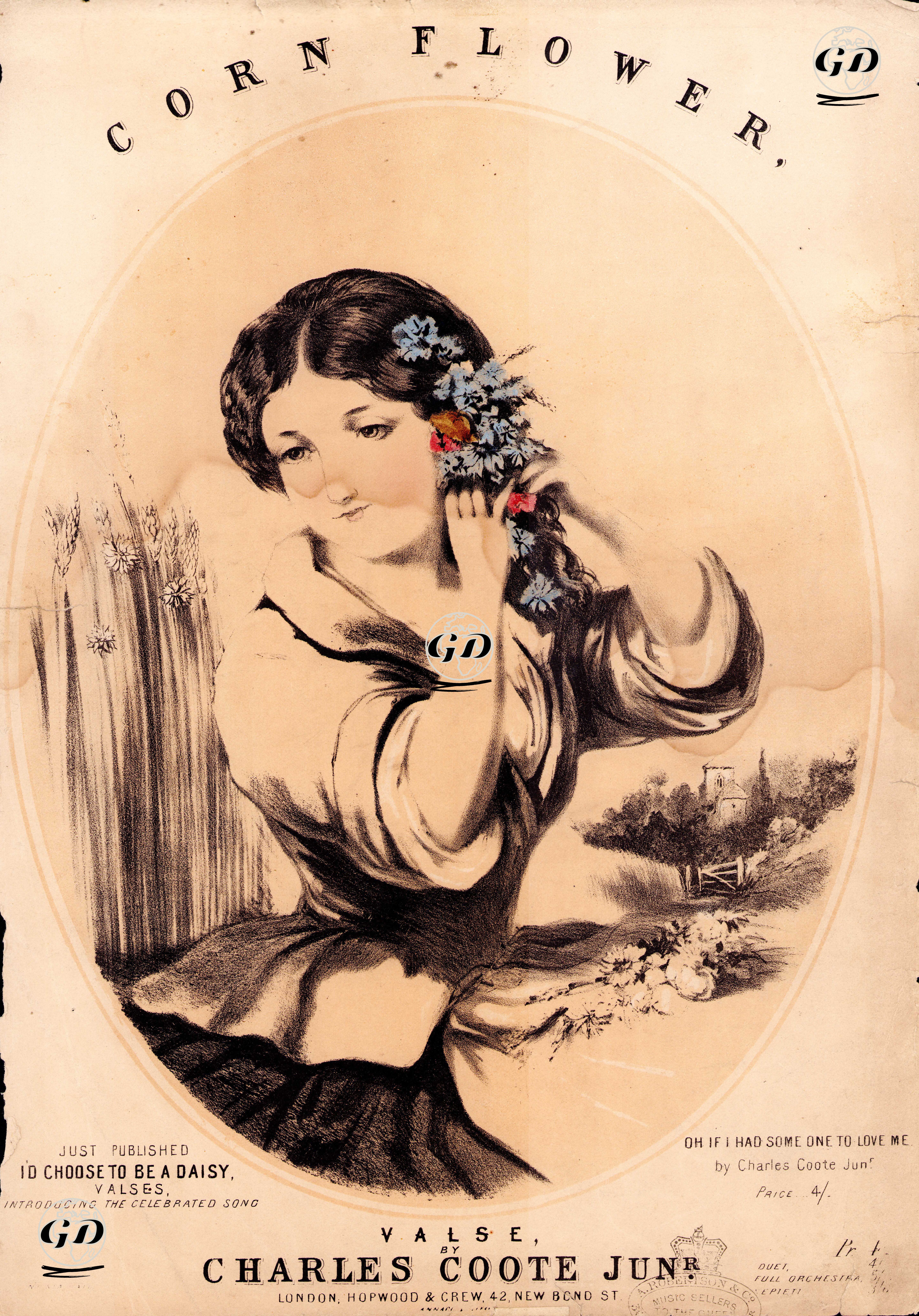Mavi Kantaron(Peygamber Çiçeği), Charles Coote Tarafından Bestelenen Vals-Oh! Bir Sevenim Olsaydı. -  - 1860's