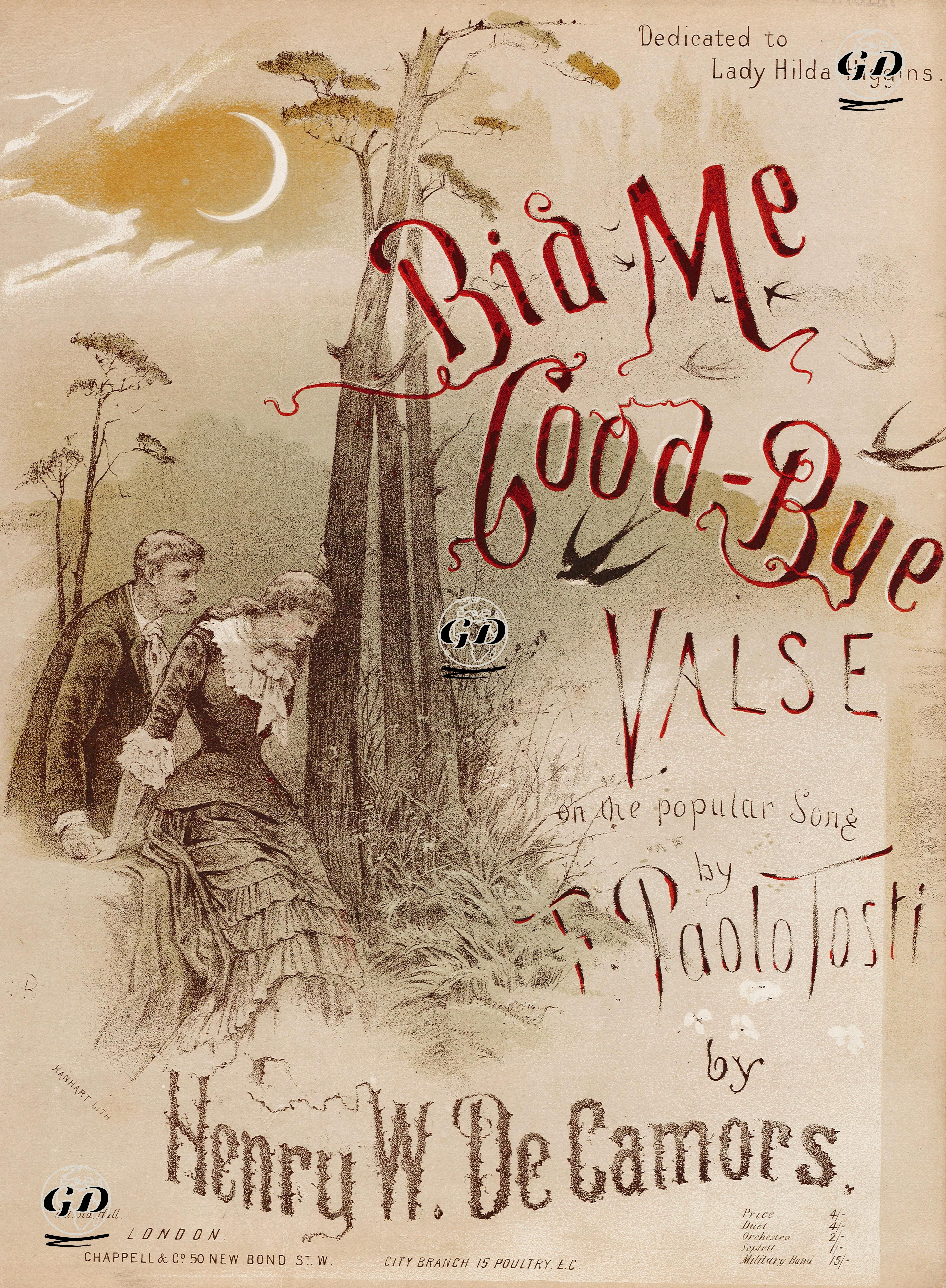 Elveda, F.Paolo Tosti Ve Henry W. De Camors Tarafından Bestelenen Ve Lady Hilda Higgins'e Adanmış Vals   -  - 1884