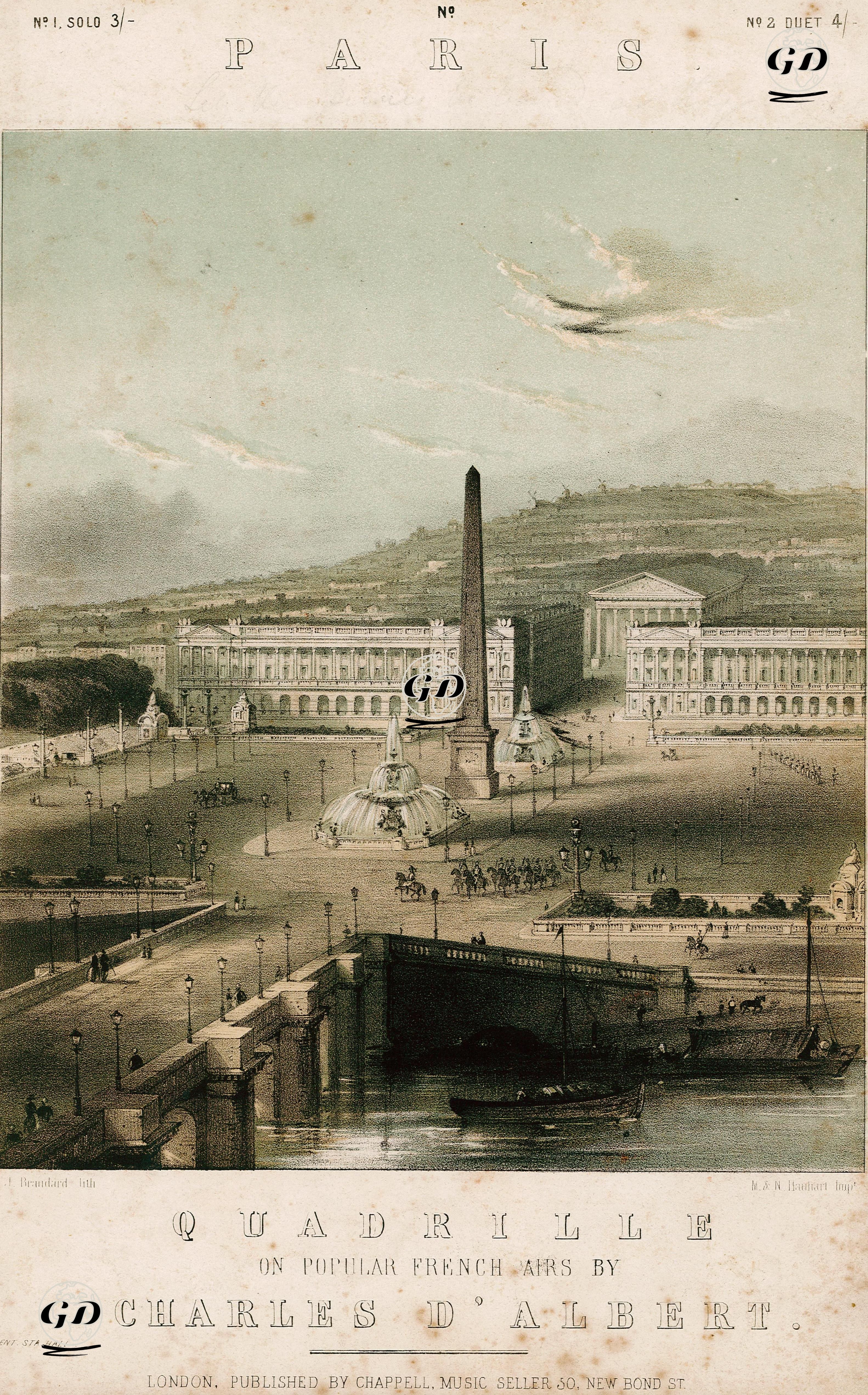 Paris-Charles D'Albert Tarafında Bestelenen Poüler Fransız Tarzı İle Kadril - John Brandard (1812-1863) - 1840's