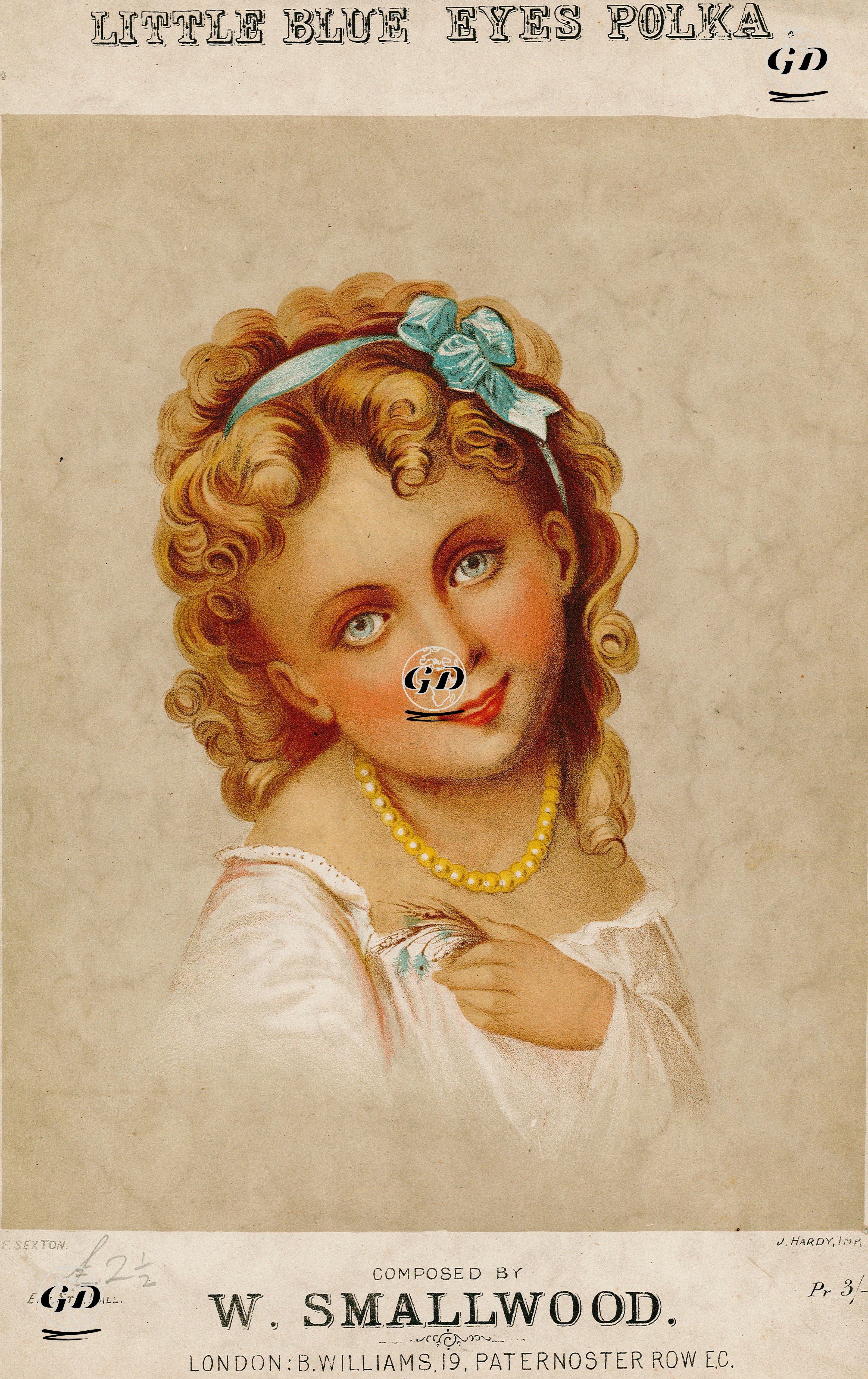 Little Blue Eyes, Polka Composed By W.Smallwood - F.Sexton - 1870's