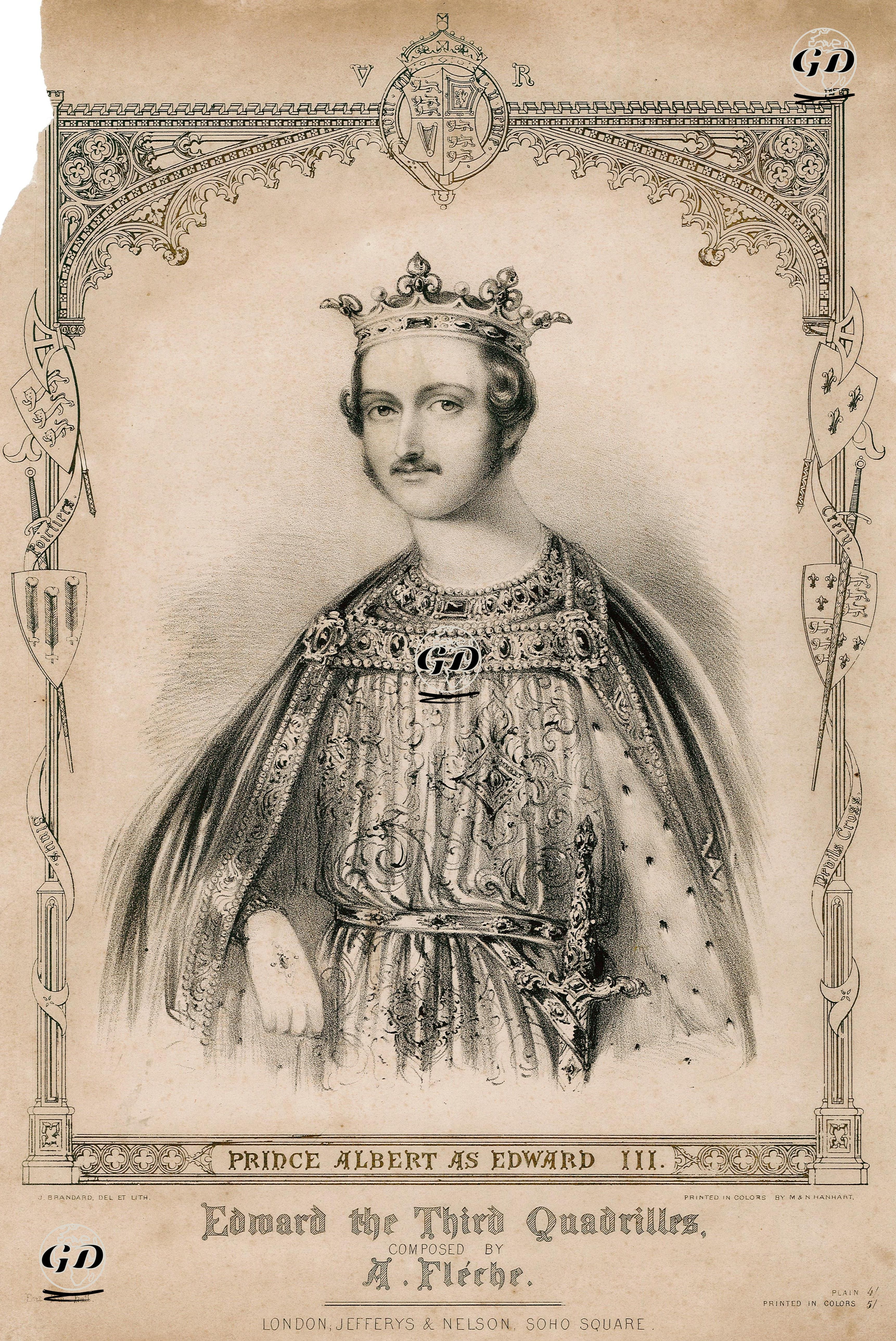Prince Albert As Edward III, Quadrilles Composed By A.Fleche - John Brandard (1812-1863) - 1850's